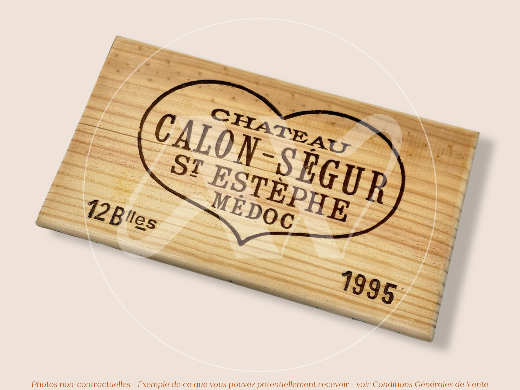 Façade Estampe bois – Château Calon-Ségur – Saint-Estèphe (Bordeaux) – Format 30x17 cm – (Millésime 1995 – Emblématique)