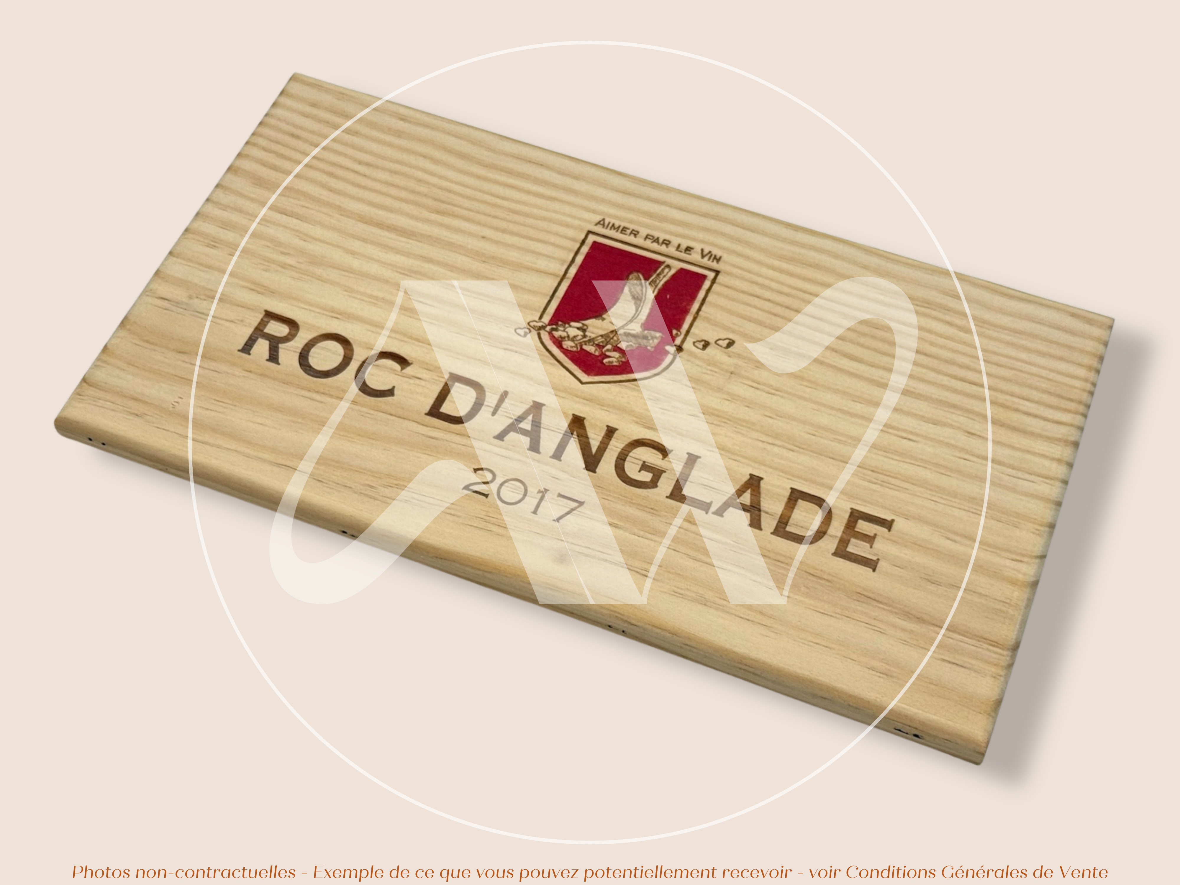 Façade Estampe de caisse de vin – Roc d’Anglade 2017 - Languedoc – 30 × 17 cm
