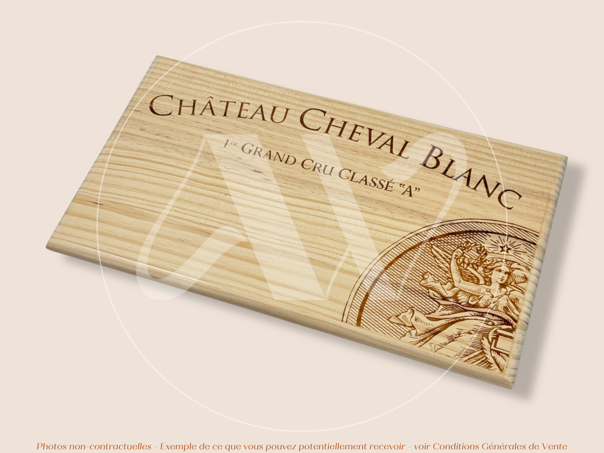 Façade Estampe bois – Château Cheval Blanc – Saint-Émilion (Bordeaux) – Format 30x17 cm – (RARE)