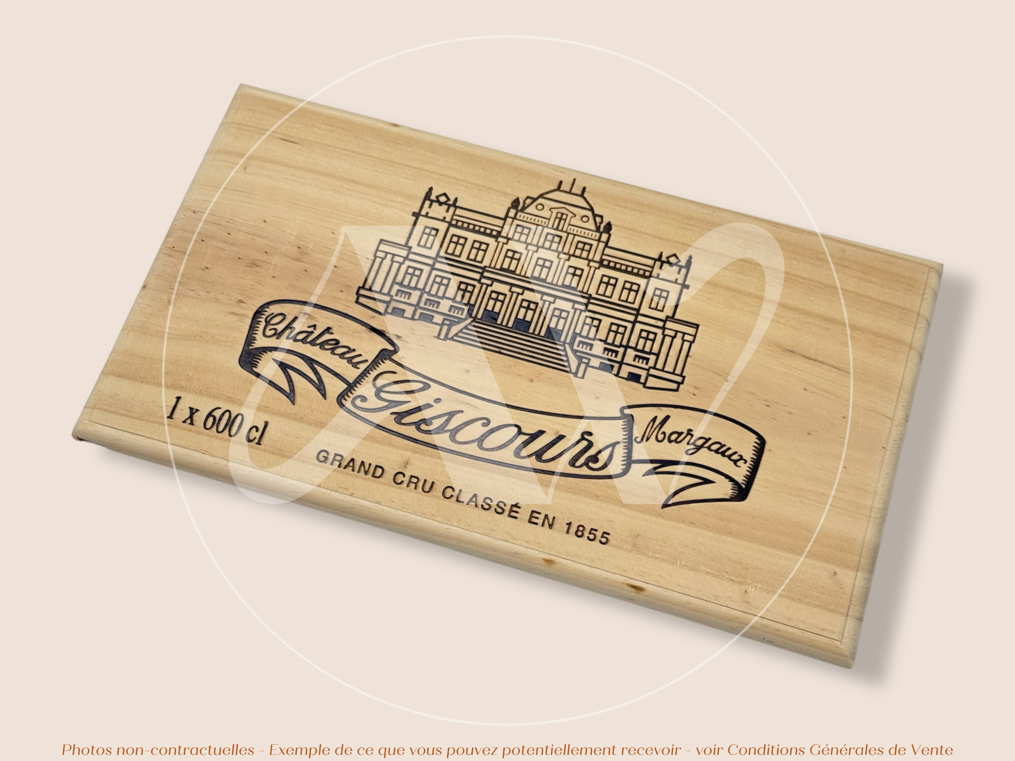 Façade Estampe bois – Château Giscours – Margaux (Bordeaux) – Format 30x17 cm – (Edition Grand Format Impérial 600 cl)