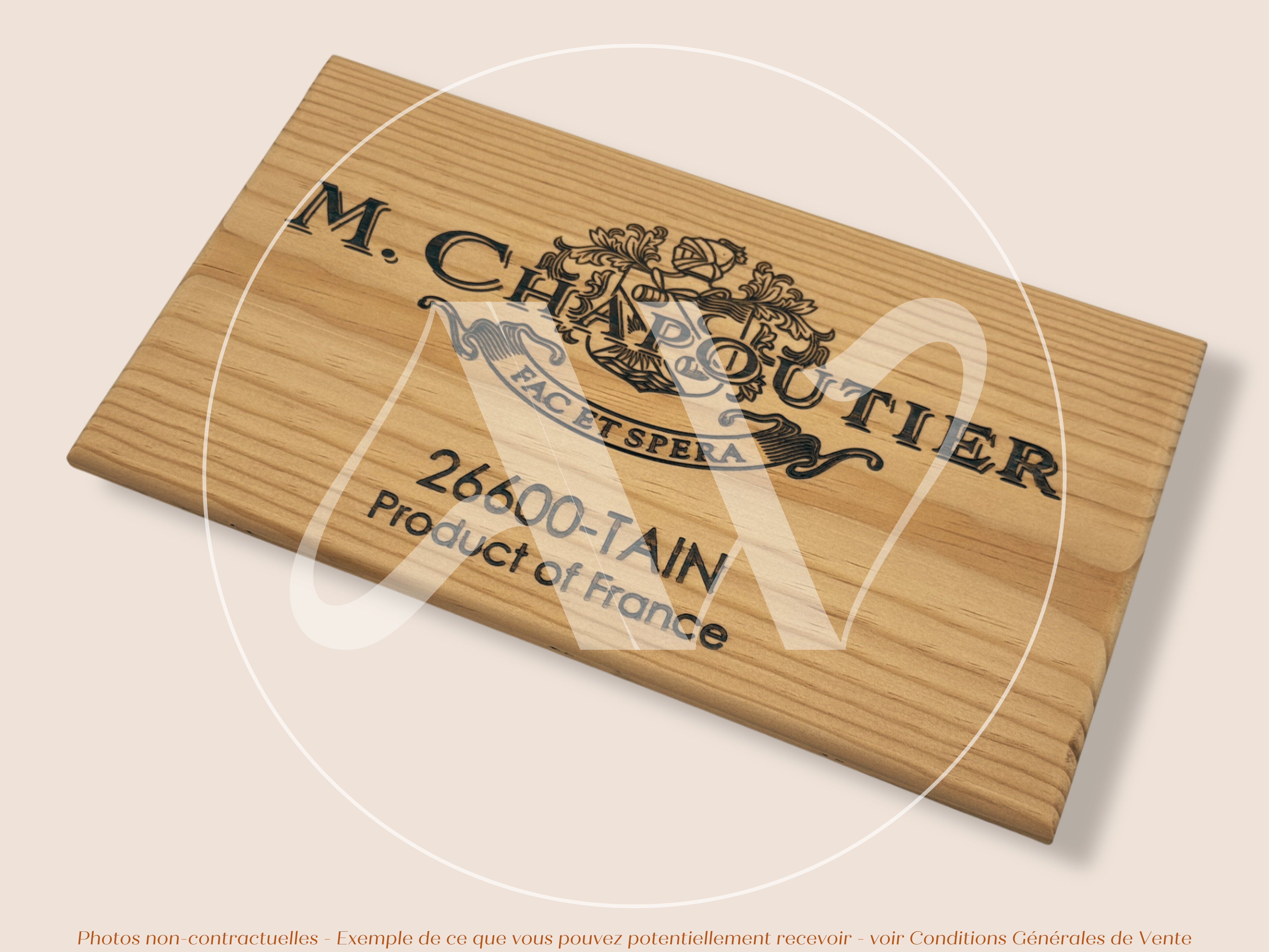 Estampe de caisse de vin – M. Chapoutier – Tain-l’Hermitage, Vallée du Rhône – 30 × 17 cm