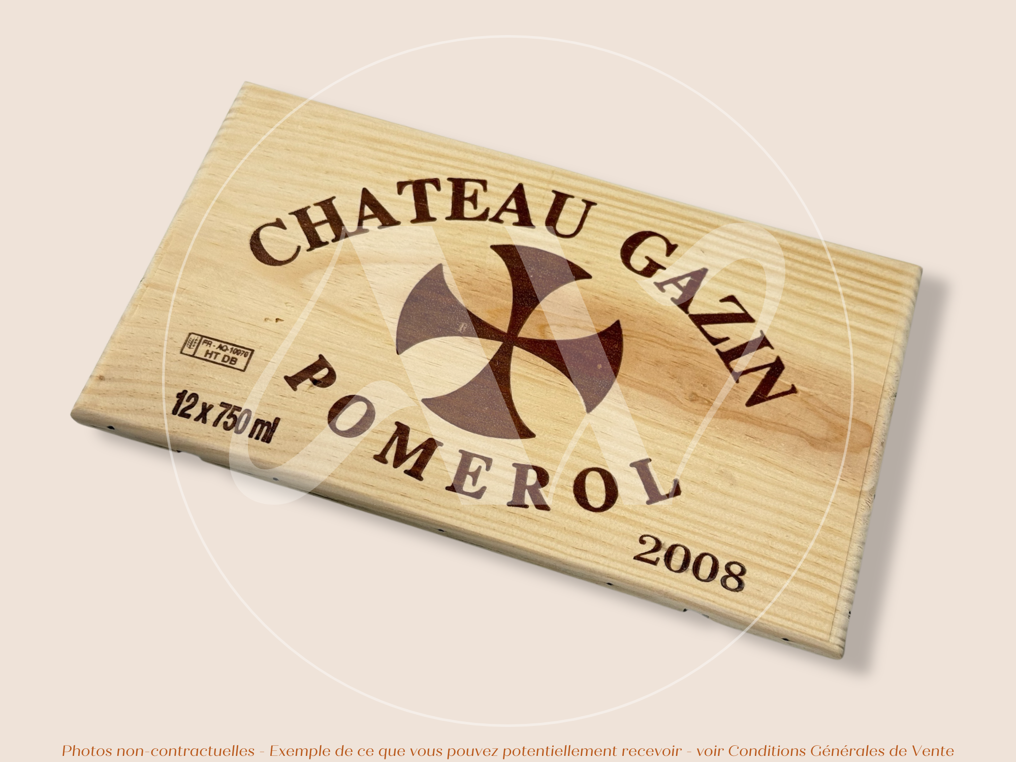 Façade Estampe bois – Château Gazin – Pomerol (Bordeaux) – Format 30x17 cm – (Millésime 2008 – Recherché des connaisseurs)