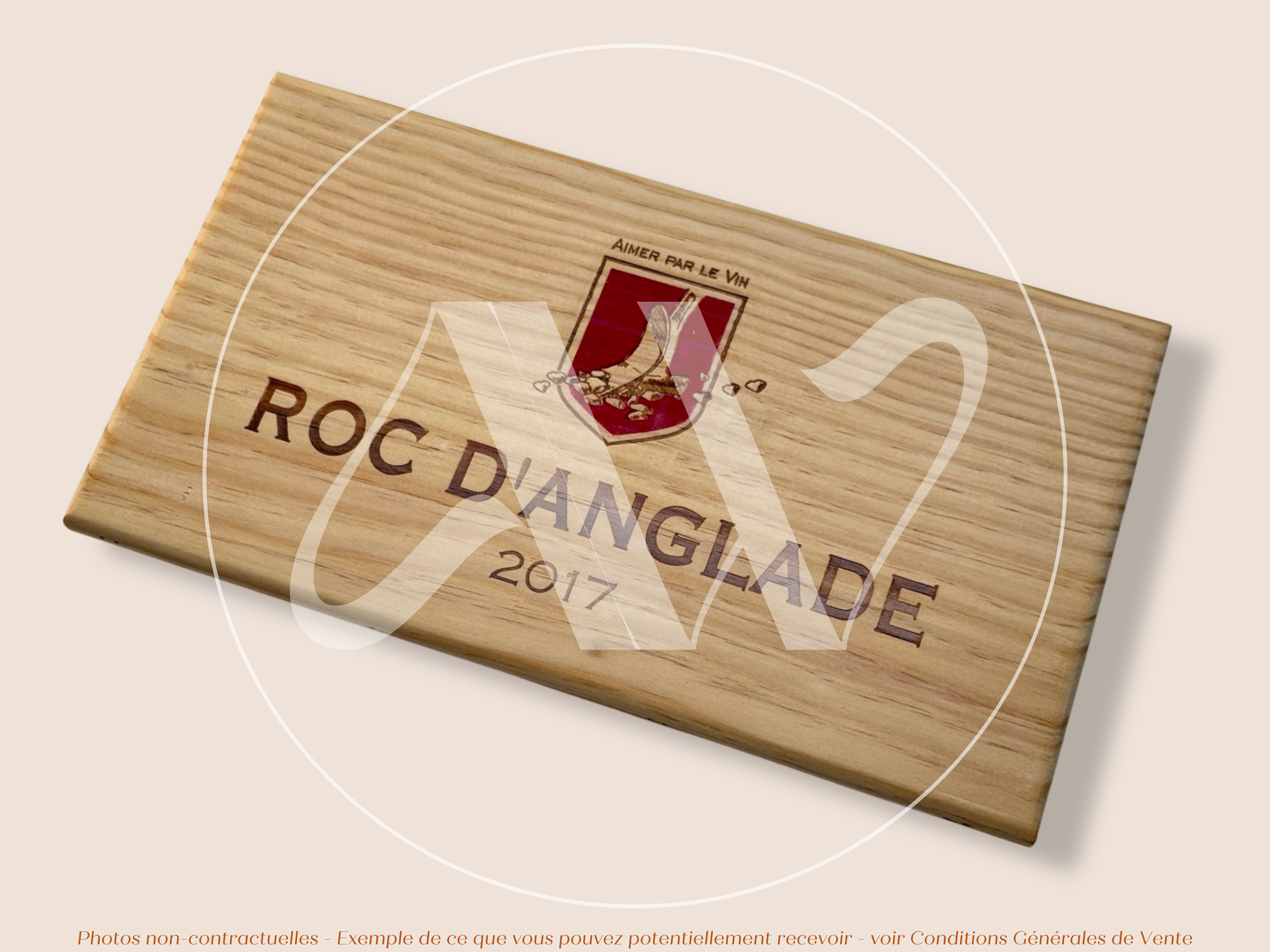 Façade Estampe de caisse de vin – Roc d’Anglade 2017 - Languedoc – 30 × 17 cm