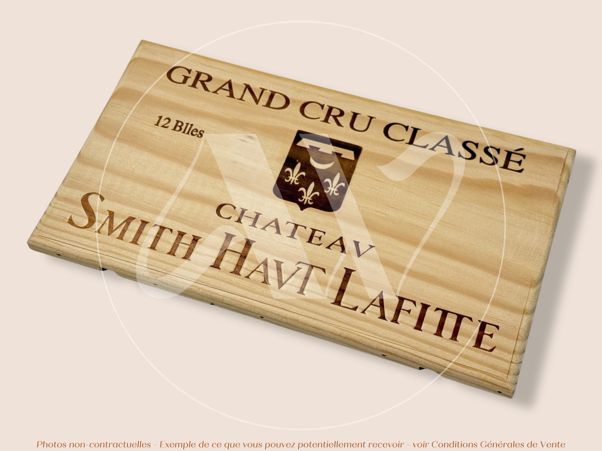 Façade Estampe bois – Château Smith Haut Lafitte – Pessac-Léognan (Bordeaux) – Format 30x17 cm – (Grand Cru Classé)