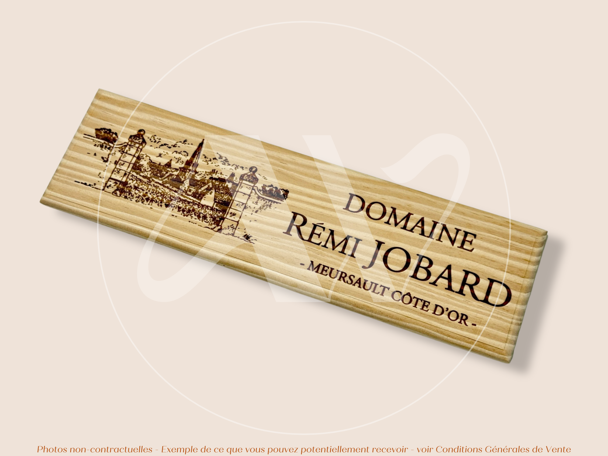 Façade Estampe bois – Domaine Rémi Jobard – Meursault (Bourgogne – Côte d'Or) – Format 30x9 cm – Quantité Limitée