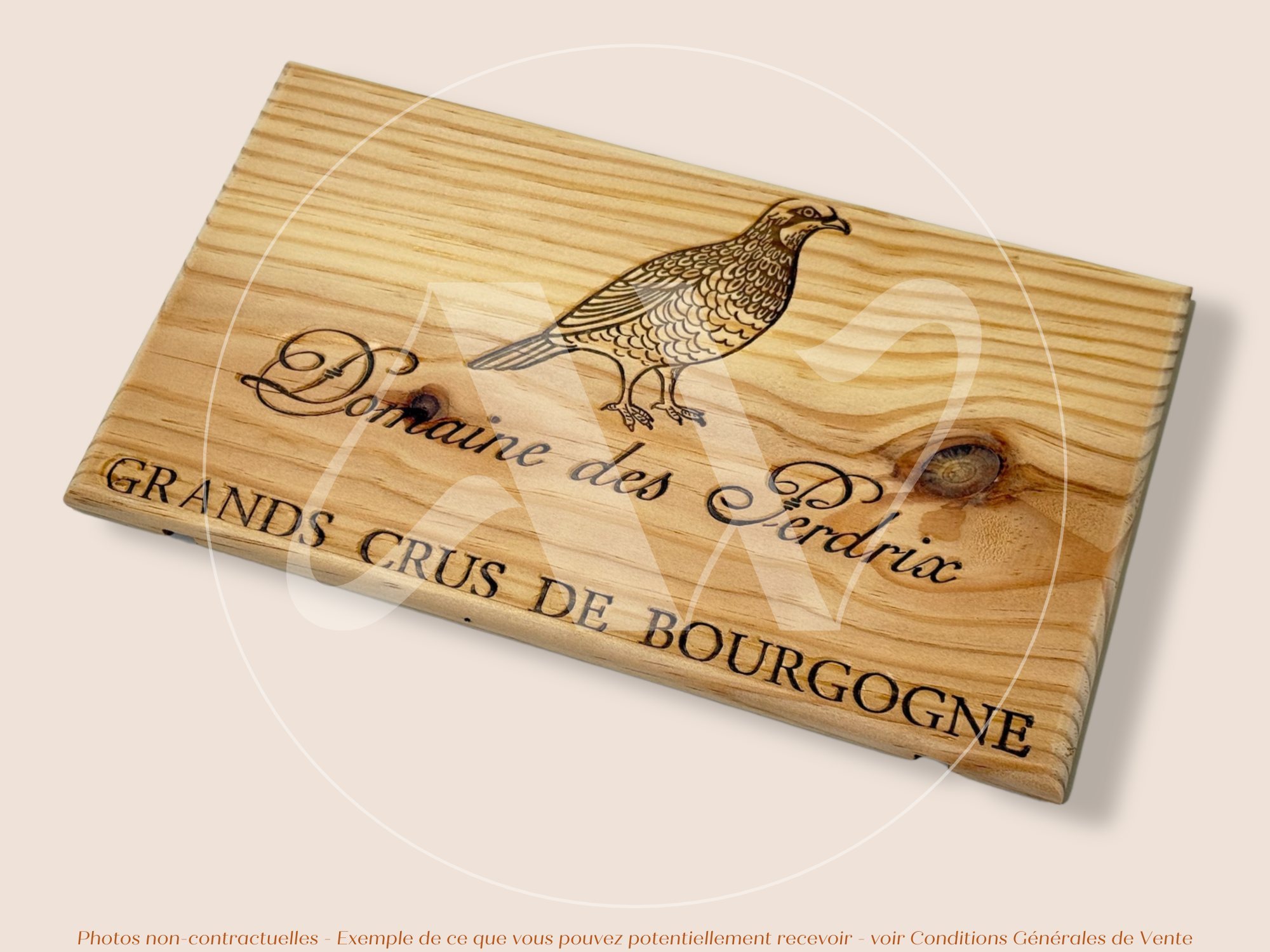 Estampe bois – Domaine des Perdrix – Grands Crus de Bourgogne – Format 30x17 cm – Façade rare d’un domaine d’exception