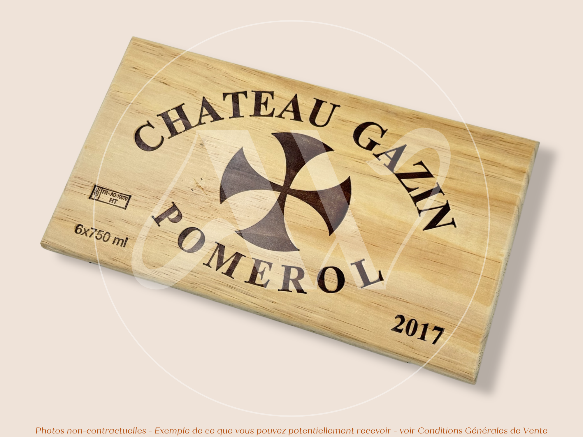 Façade Estampe bois – Château Gazin – Pomerol (Bordeaux) – Format 30x17 cm – (Millésime 2017 – Recherché des connaisseurs)