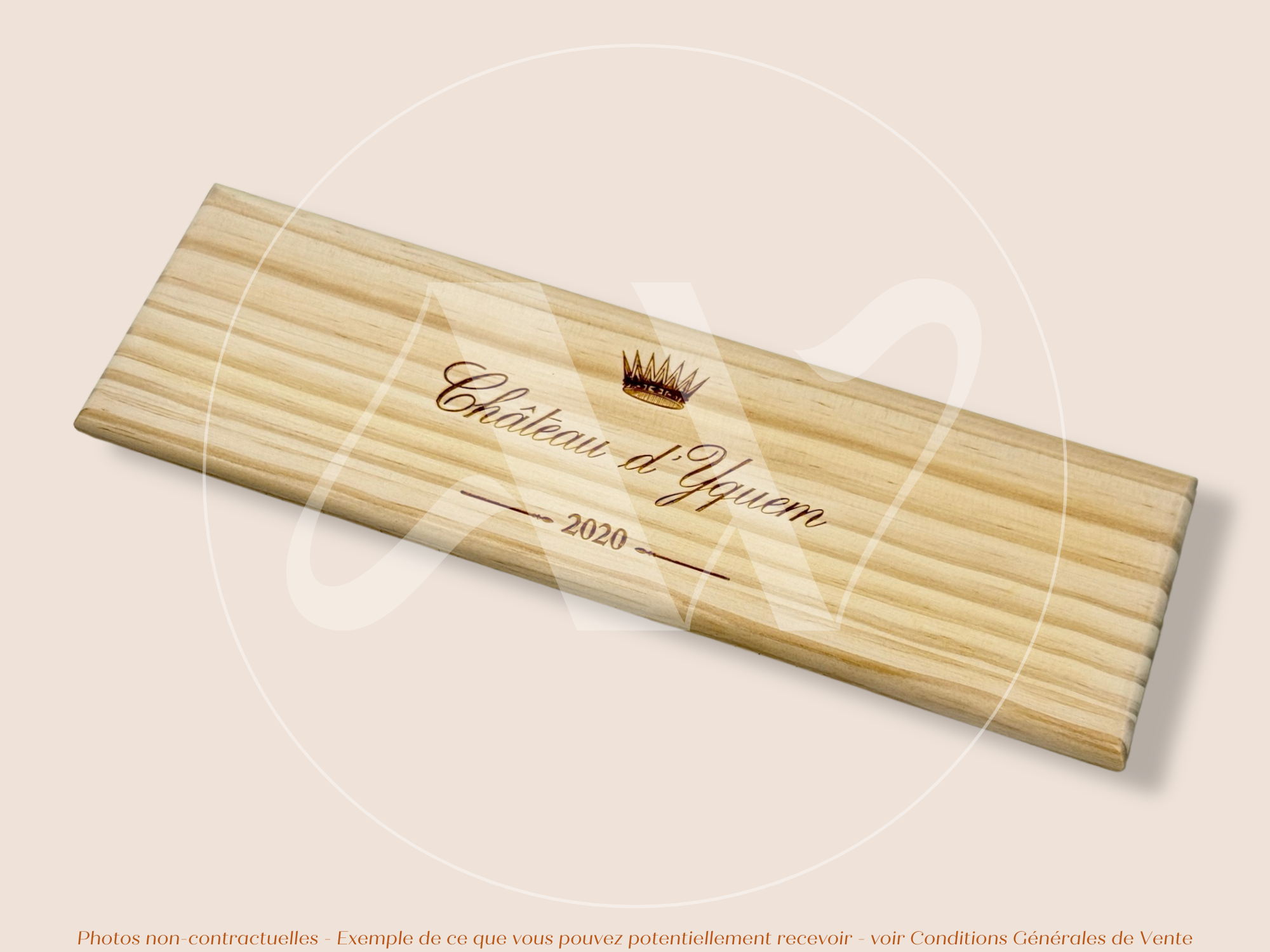 Plaque Estampe bois – Château d’Yquem – Sauternes (Bordeaux) – Millésime 2020 – Estampe prestigieuse