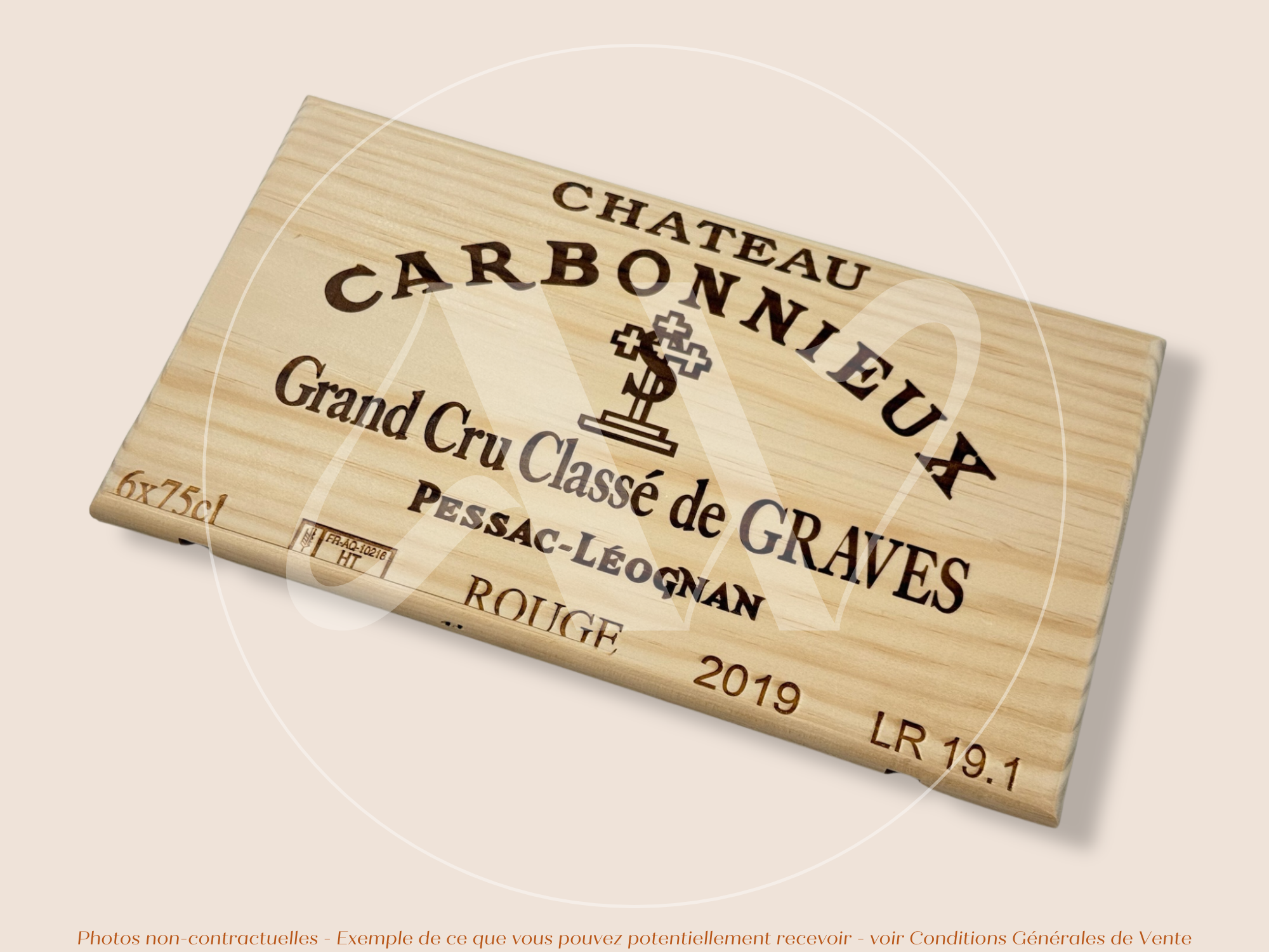Façade Estampe bois – Château Carbonnieux – Pessac-Léognan (Bordeaux) – Format 30x17 cm – (Millésime 2019)
