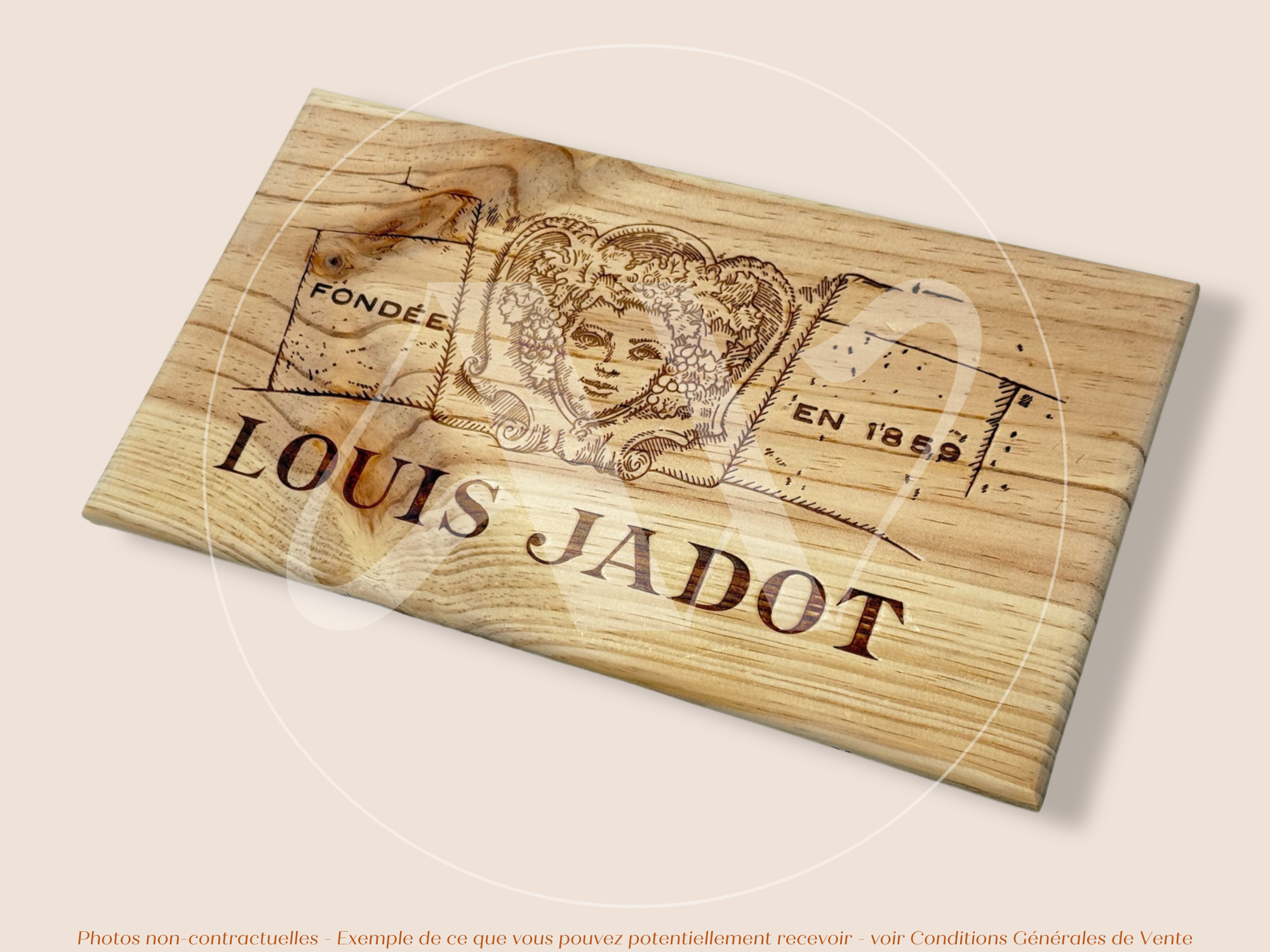 Estampe / Façade d'une caisse de vin en bois de la Maison Louis Jadot - Bourgogne | Format 6 bouteilles = 30x17 cm
