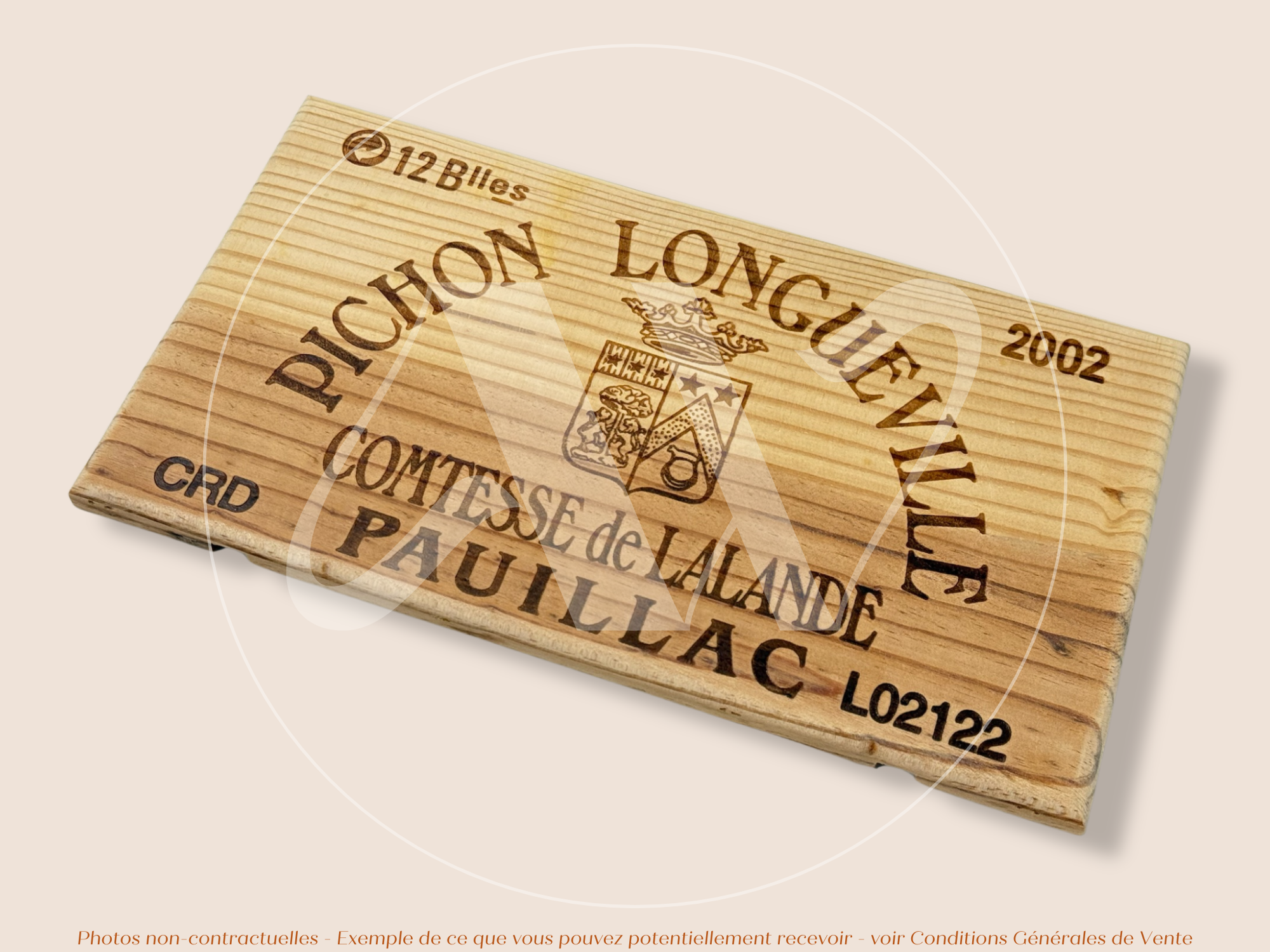 Façade Estampe bois – Château Pichon Longueville Comtesse de Lalande – Pauillac (Bordeaux) – Format 30x17 cm – Millésime 2002 – (Pièce Rare)
