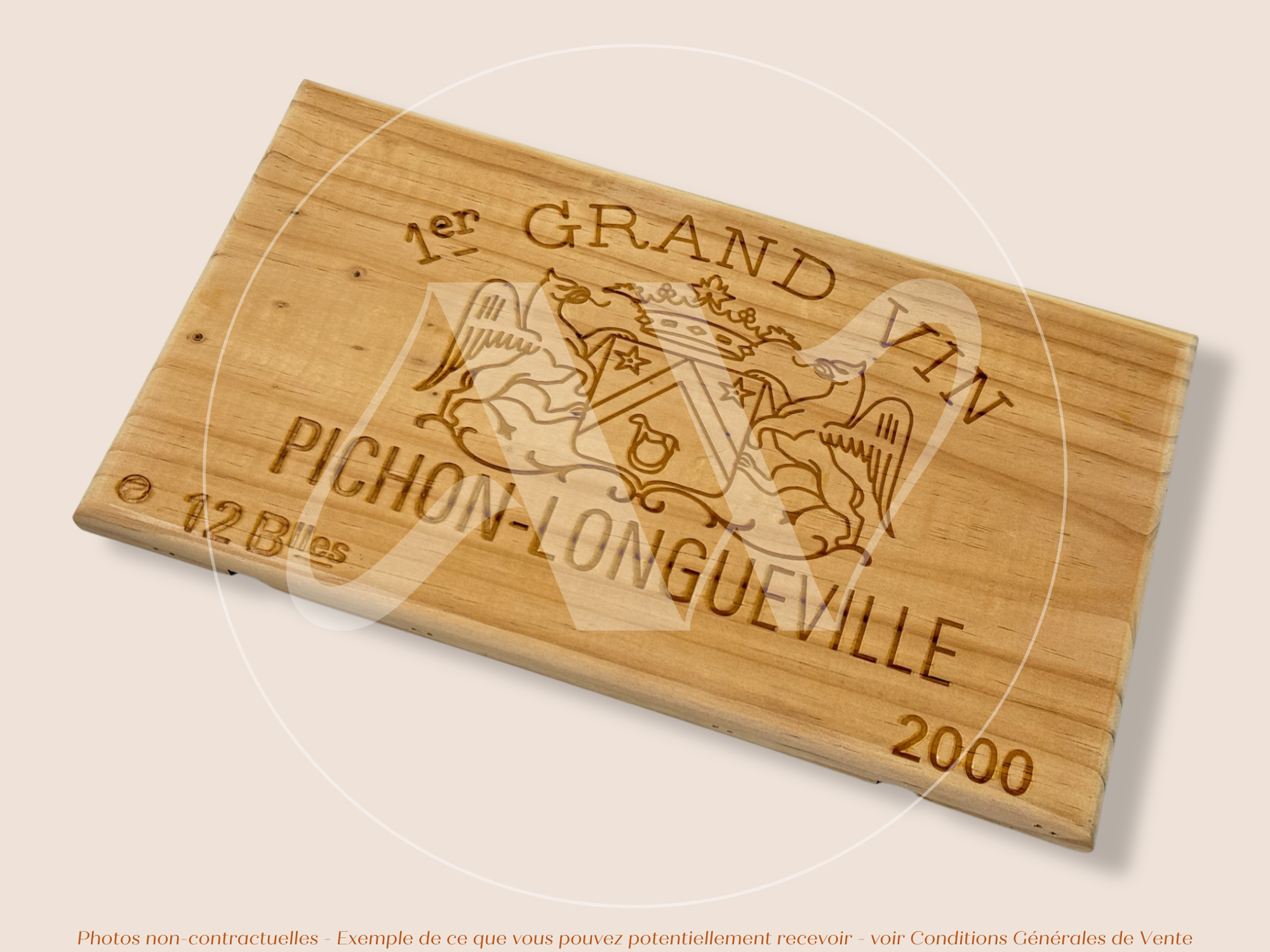 Façade Estampe bois – Château Pichon Longueville (Pauillac – Bordeaux) – Format 30x17 cm – Millésime 2000 – Collector