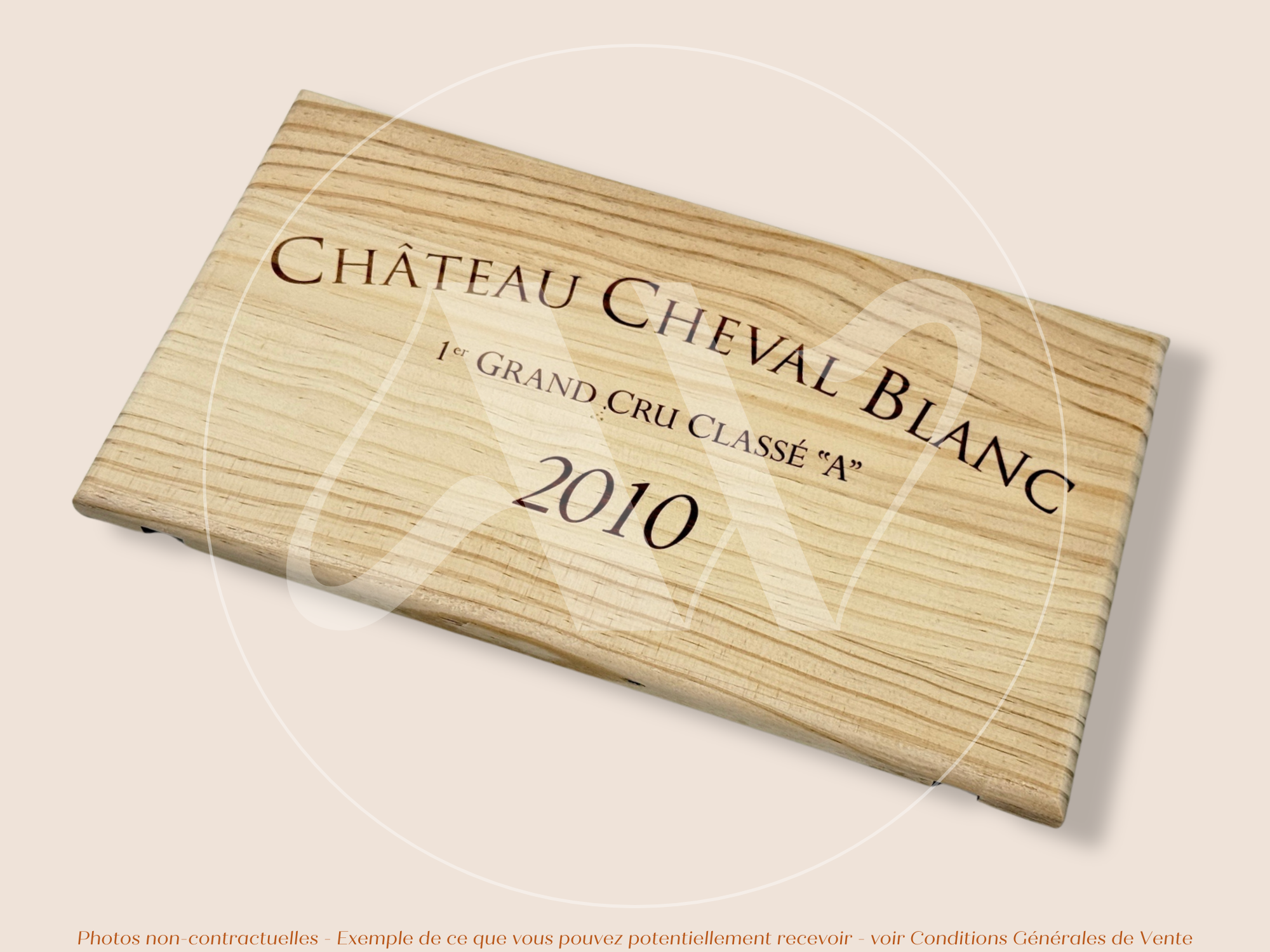 Façade Estampe bois – Château Cheval Blanc – Saint-Émilion (Bordeaux) – Format 30x17 cm – Millésime 2010 – Icône mythique