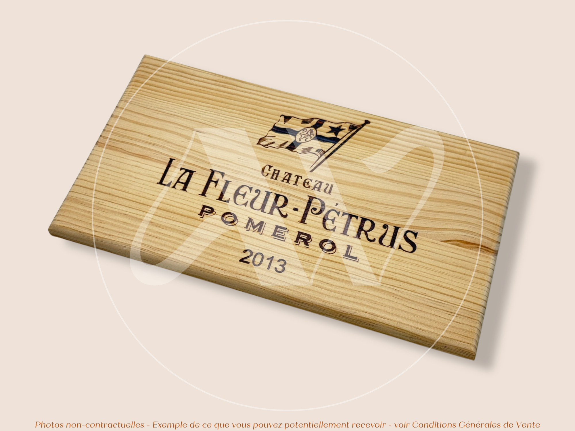Façade Estampe bois – Château La Fleur-Pétrus – Pomerol (Bordeaux) – Format 30x17 cm – (Millésime 2013 – RARE très demandé)
