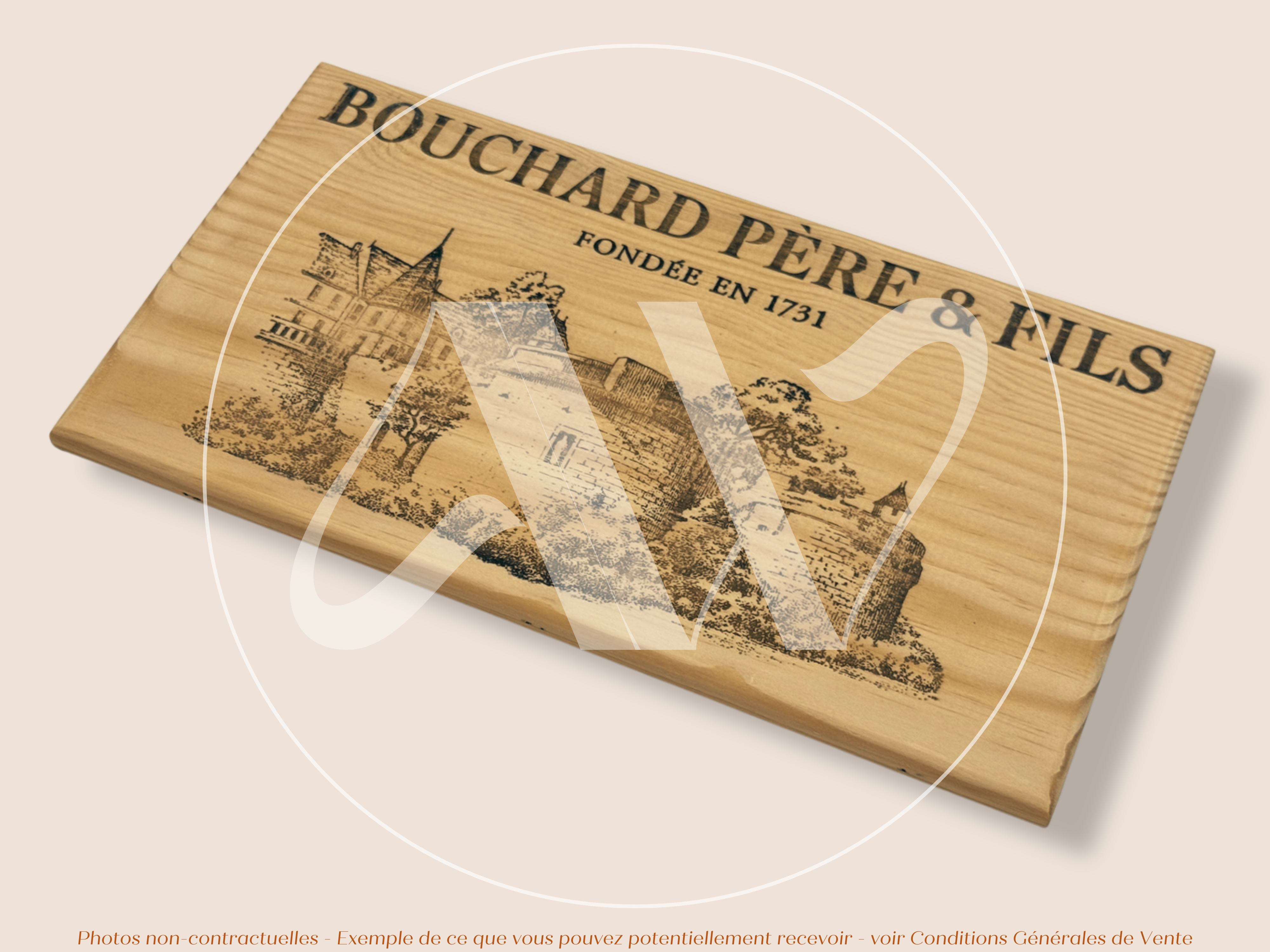 Estampe de caisse de vin – Bouchard Père & Fils – Bourgogne – 30 × 17 cm