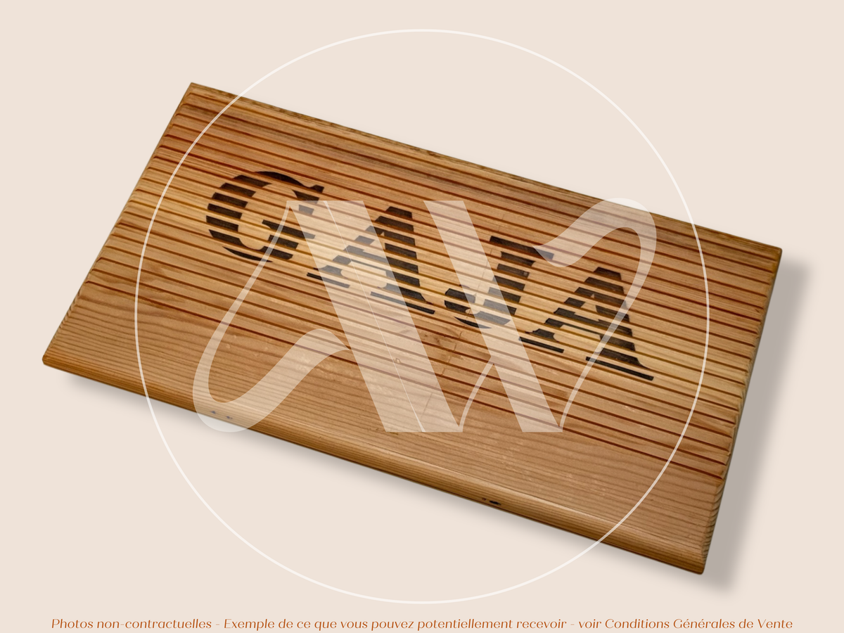 Estampe / Façade d'une caisse de vin en bois du Domaine Gaja - Barbaresco - Italie | Format 6 bouteilles = 30x17 cm