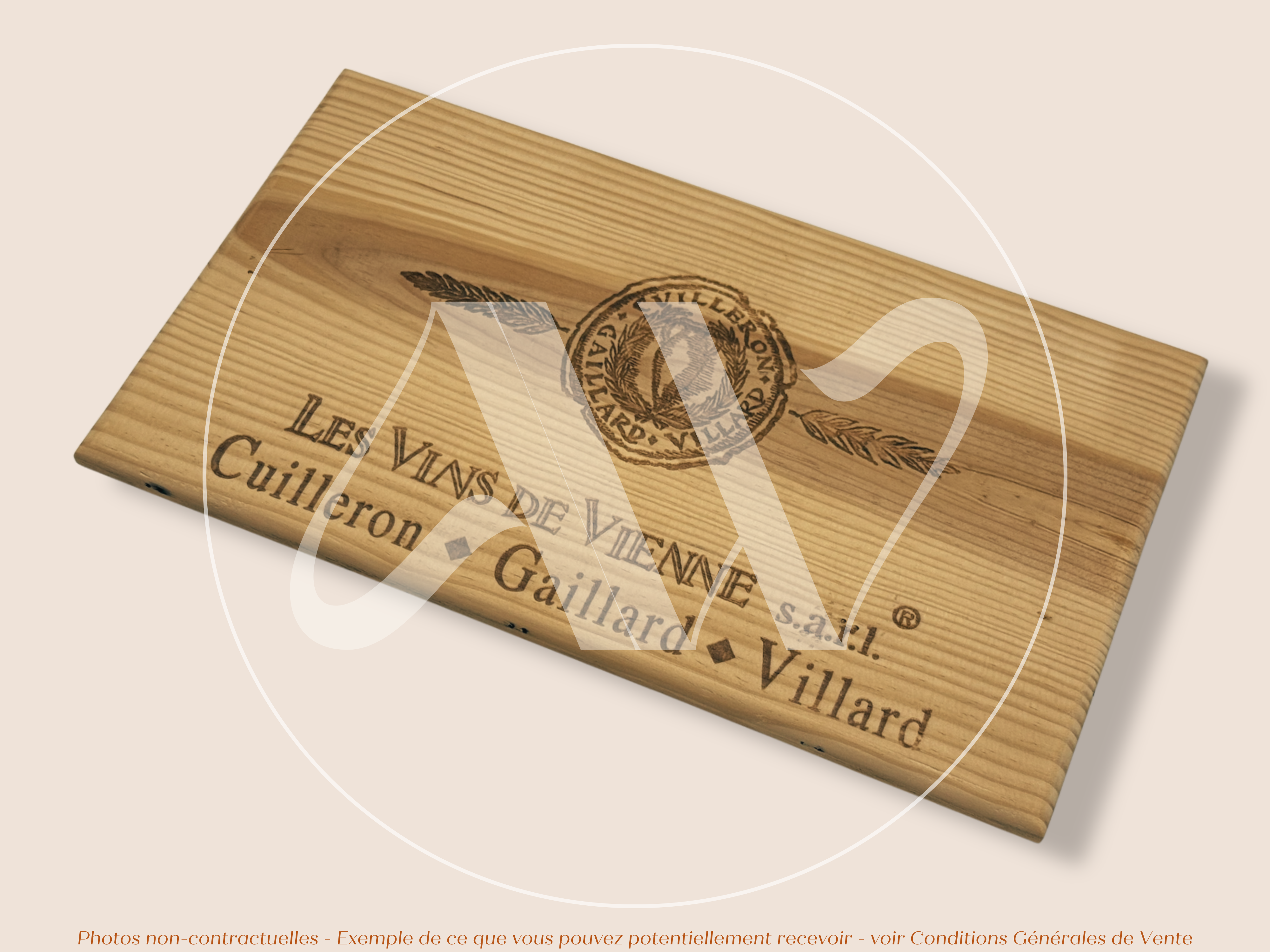 Estampe de caisse de vin – Les Vins de Vienne – Vallée du Rhône – 30 × 17 cm