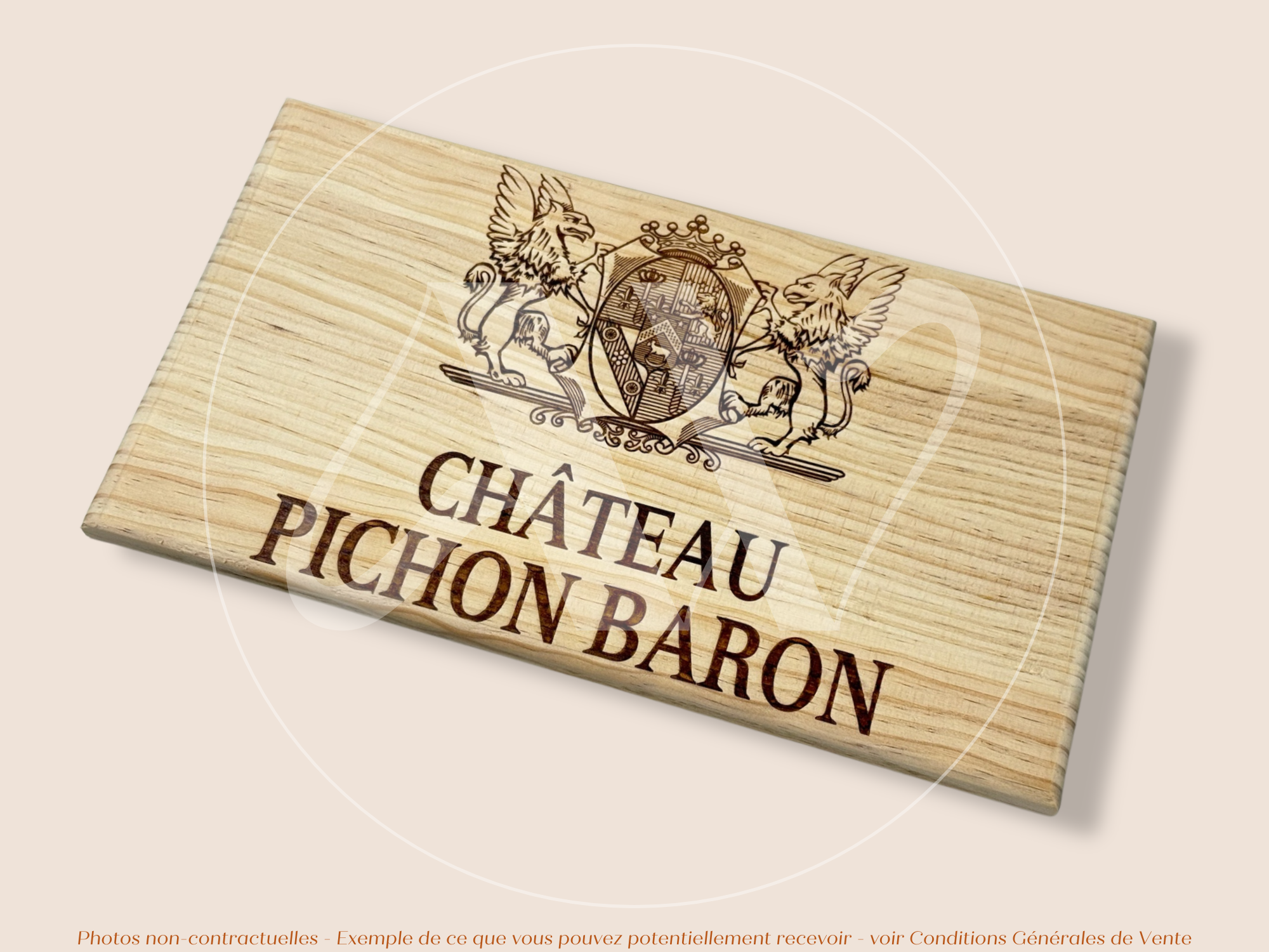 Façade Estampe bois – Château Pichon Baron – Pauillac (Bordeaux) – Format 30x17 cm – (Icône du Médoc)