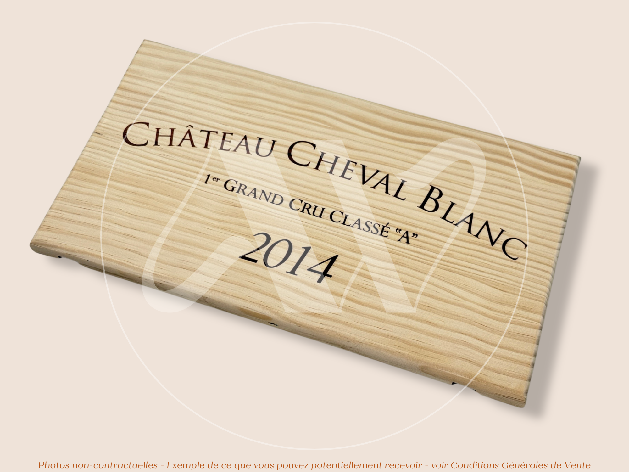 Façade Estampe bois – Château Cheval Blanc – Saint-Émilion (Bordeaux) – Format 30x17 cm – Millésime 2014 – Icône mythique