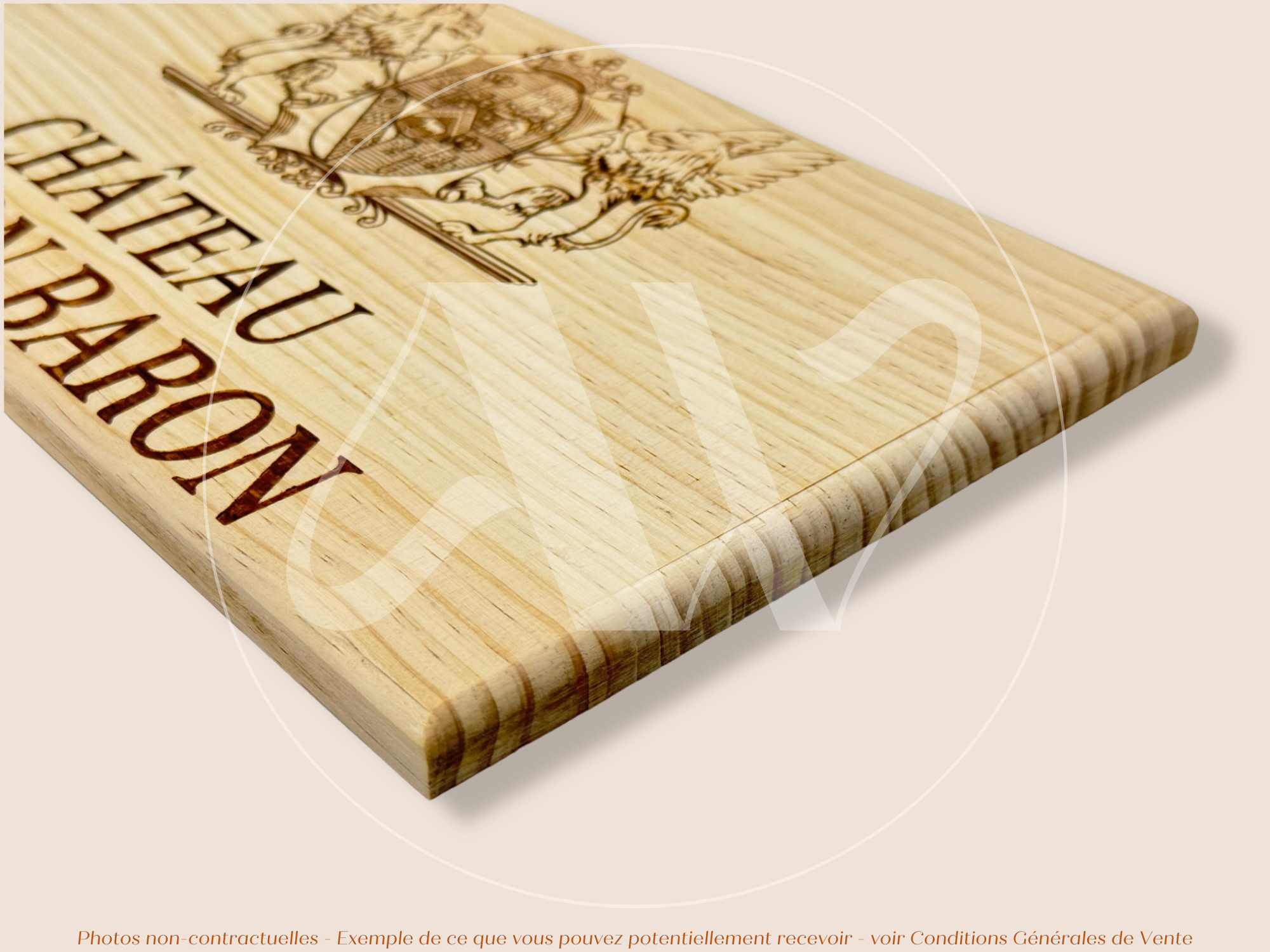 Façade Estampe bois – Château Pichon Baron – Pauillac (Bordeaux) – Format 30x17 cm – (Icône du Médoc)