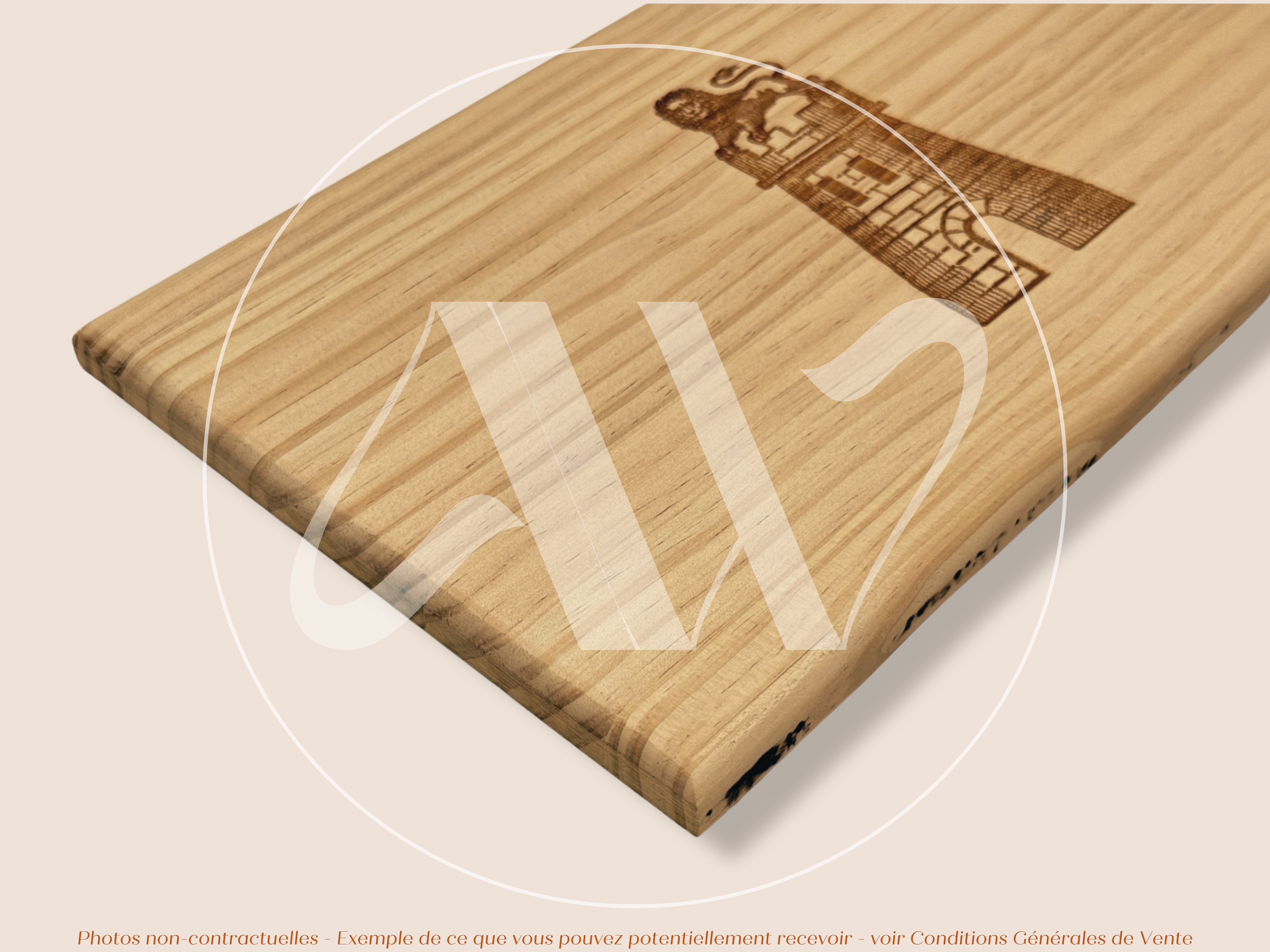 Estampe de caisse de vin bois - Château Latour – Pauillac Bordeaux – 30 × 17 cm