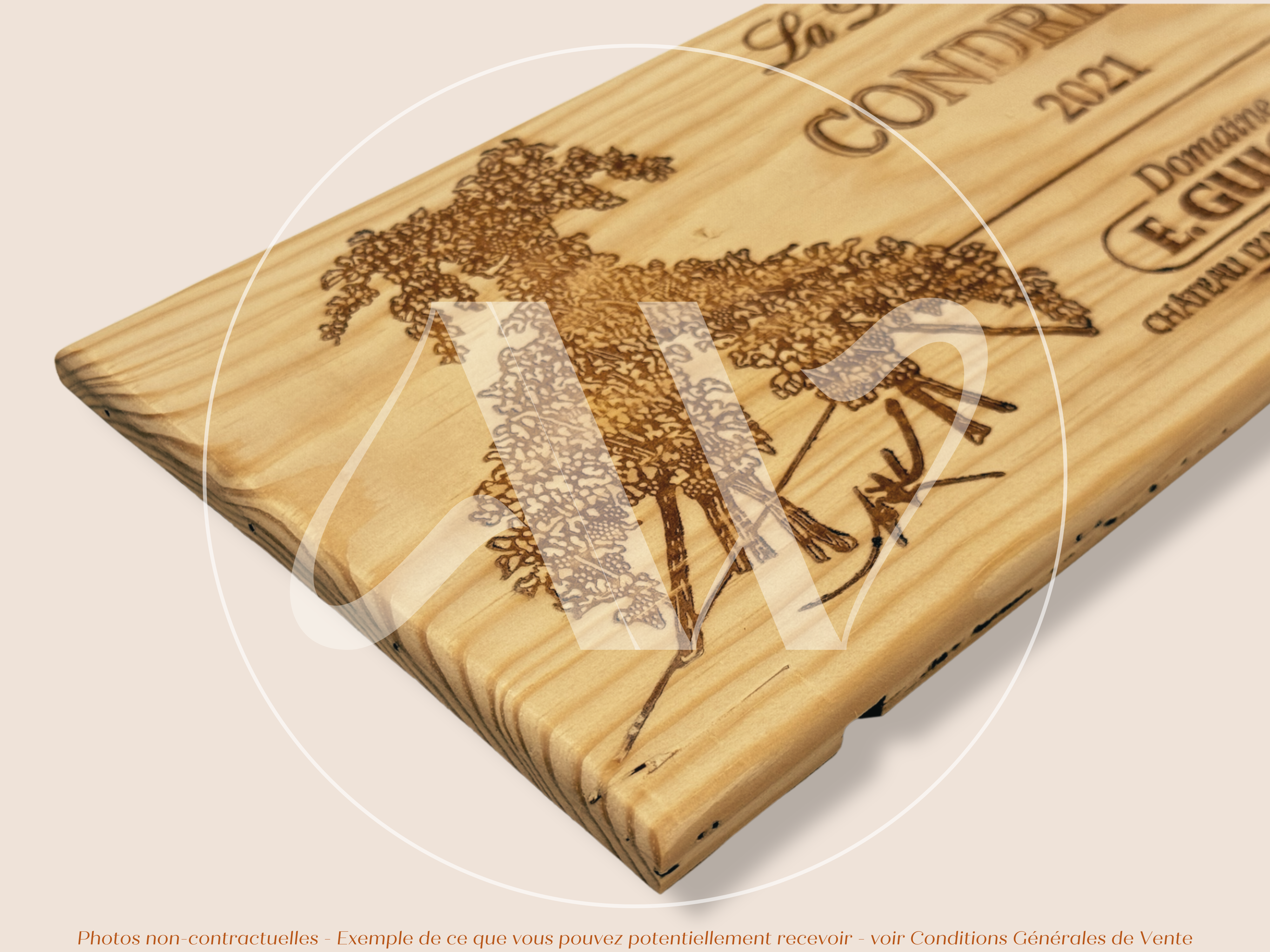 Estampe de caisse de vin – La Doriane 2021 – Condrieu, Domaine E. Guigal – 30 × 17 cm