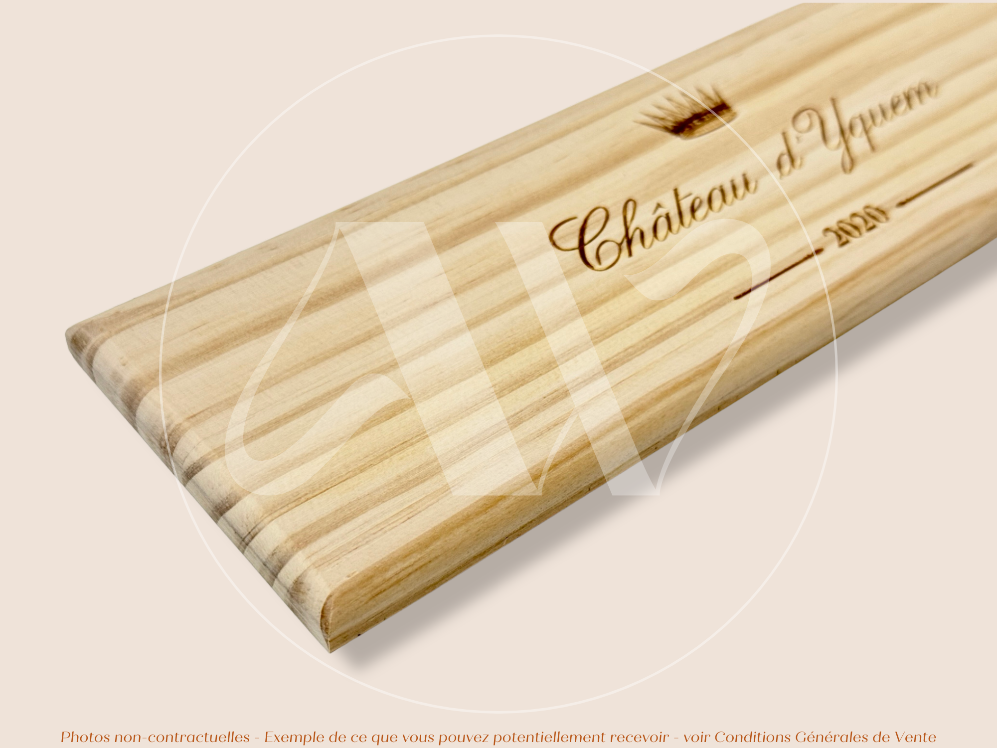Plaque Estampe bois – Château d’Yquem – Sauternes (Bordeaux) – Millésime 2020 – Estampe prestigieuse
