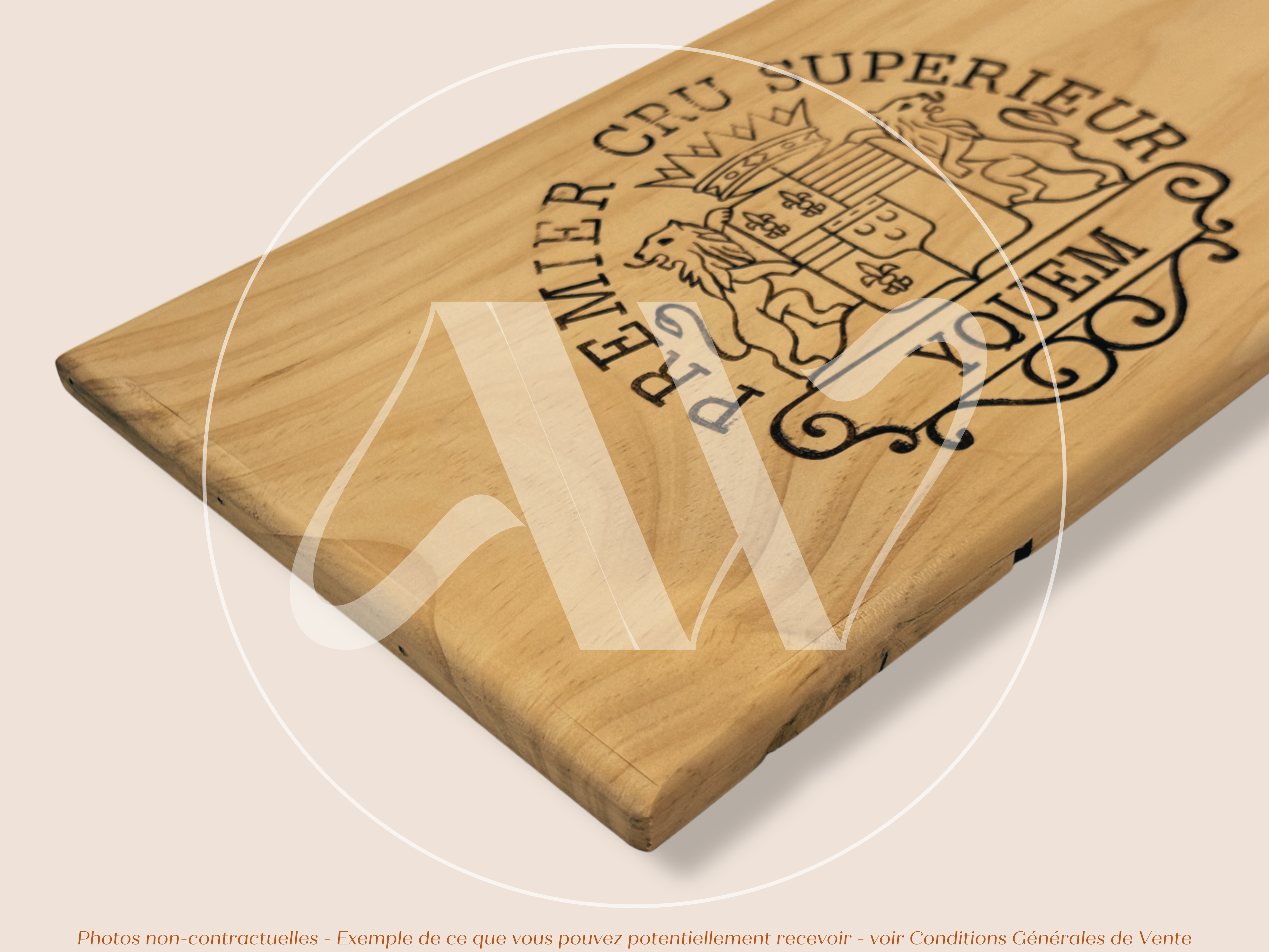 Façade Estampe bois – Château d’Yquem – Sauternes (Bordeaux) – Format 30x17 cm – (très demandé – icône absolue)