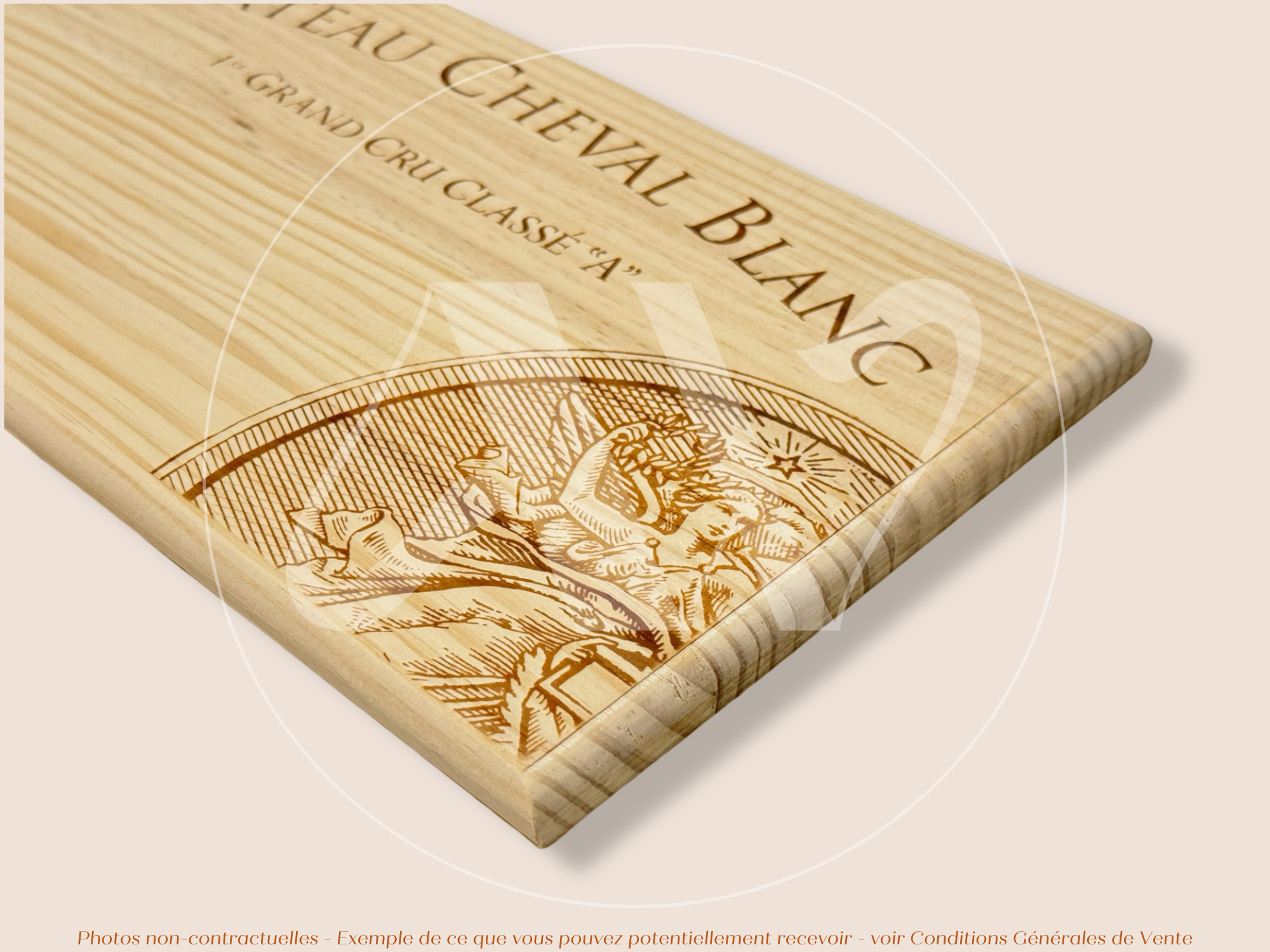 Façade Estampe bois – Château Cheval Blanc – Saint-Émilion (Bordeaux) – Format 30x17 cm – (RARE)