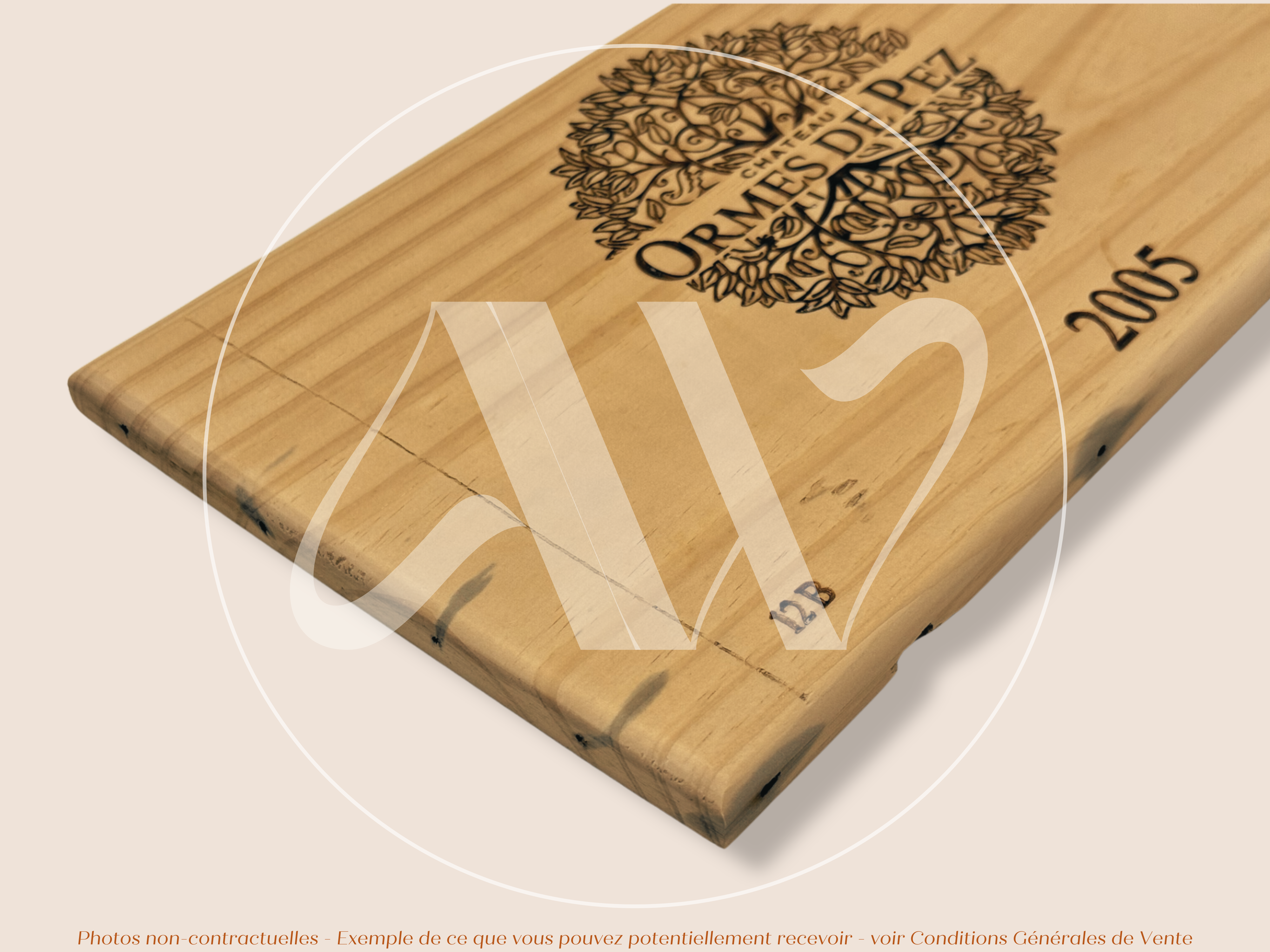 Estampe de caisse de vin – Château Ormes de Pez 2005 – Saint-Estèphe – 30 × 17 cm