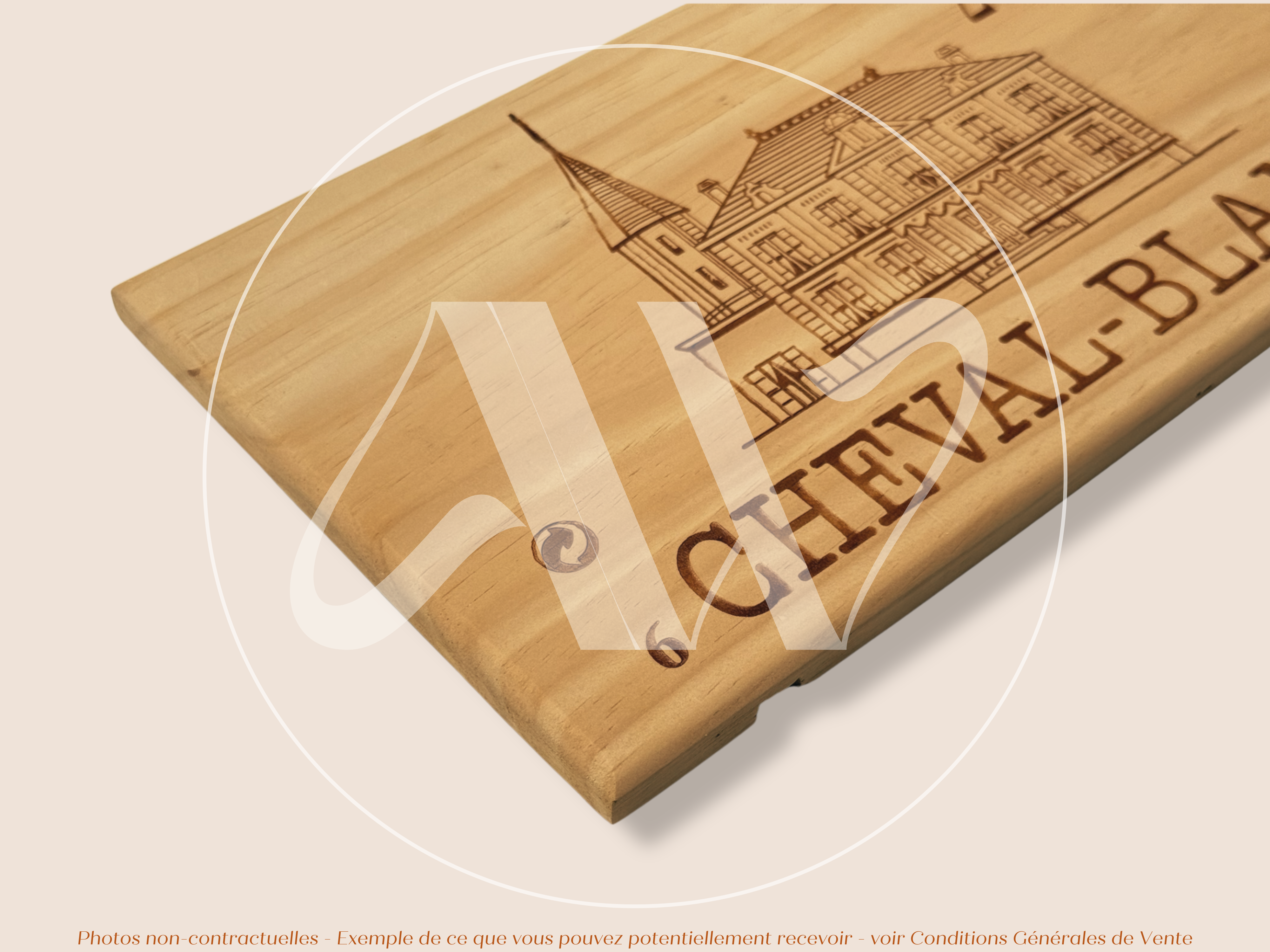 Estampe de caisse de vin Château Cheval Blanc 2000 – Saint-Émilion – Bordeaux - 30 × 17 cm