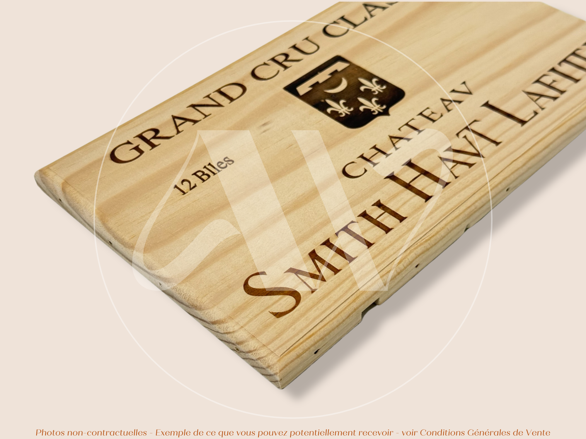Façade Estampe bois – Château Smith Haut Lafitte – Pessac-Léognan (Bordeaux) – Format 30x17 cm – (Grand Cru Classé)