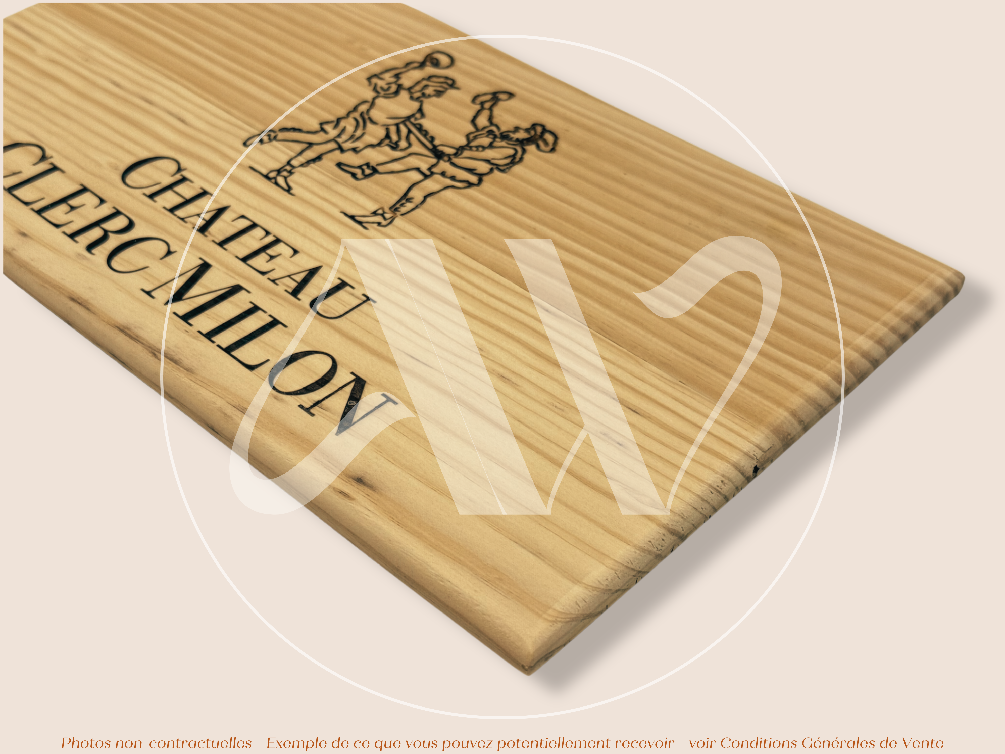 Estampe de caisse de vin – Château Clerc Milon – Pauillac – 30 × 17 cm