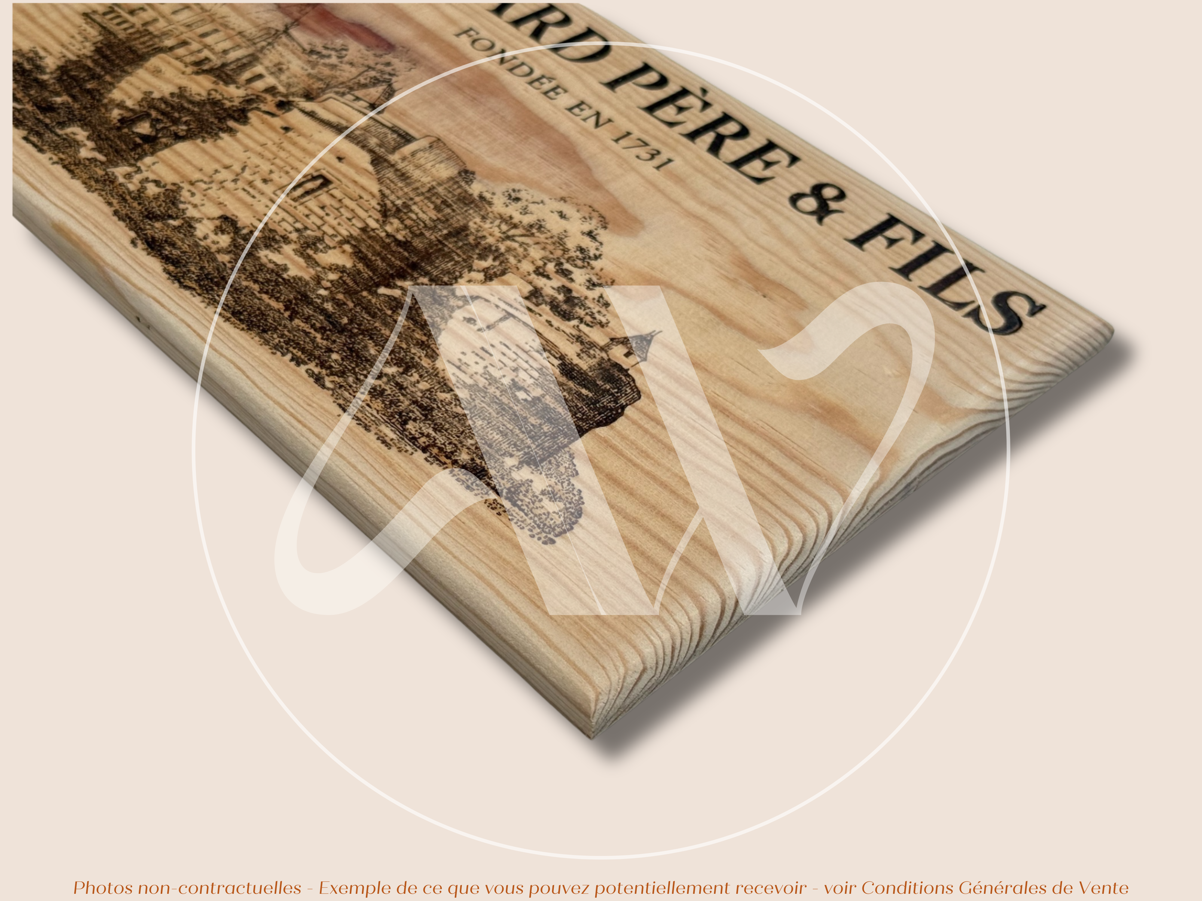 Estampe de caisse de vin – Bouchard Père & Fils – Bourgogne – 30 × 17 cm