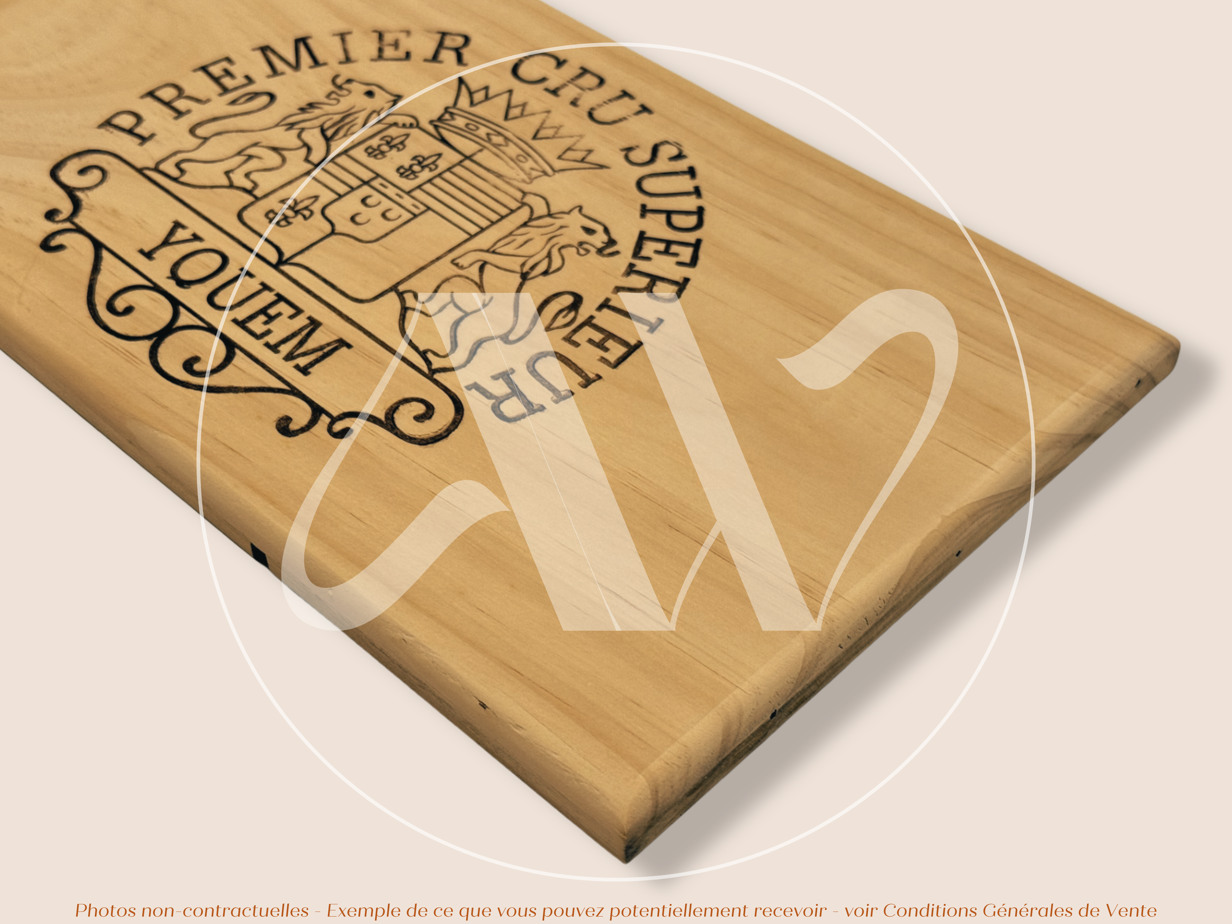 Façade Estampe bois – Château d’Yquem – Sauternes (Bordeaux) – Format 30x17 cm – (très demandé – icône absolue)