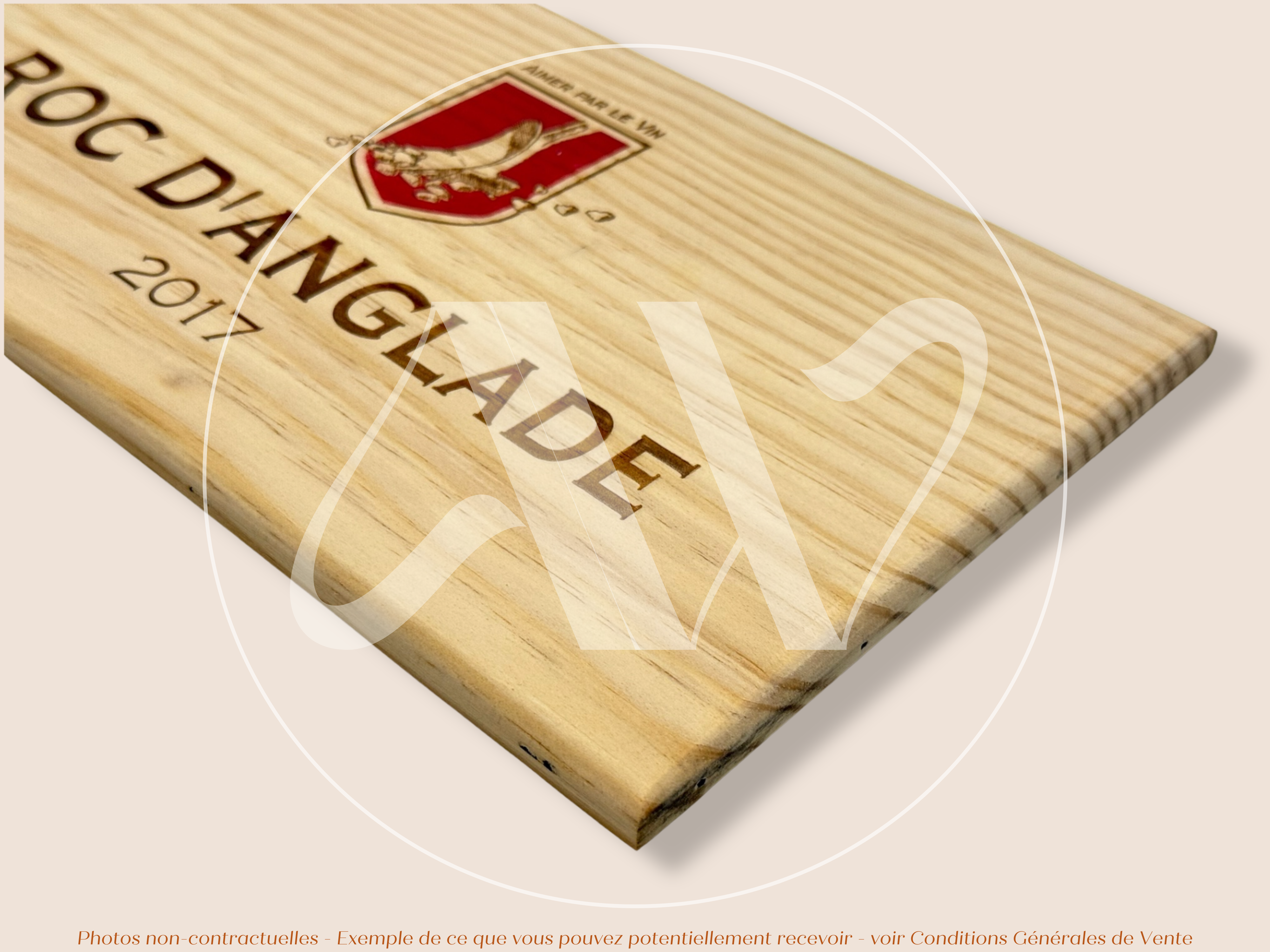 Façade Estampe de caisse de vin – Roc d’Anglade 2017 - Languedoc – 30 × 17 cm