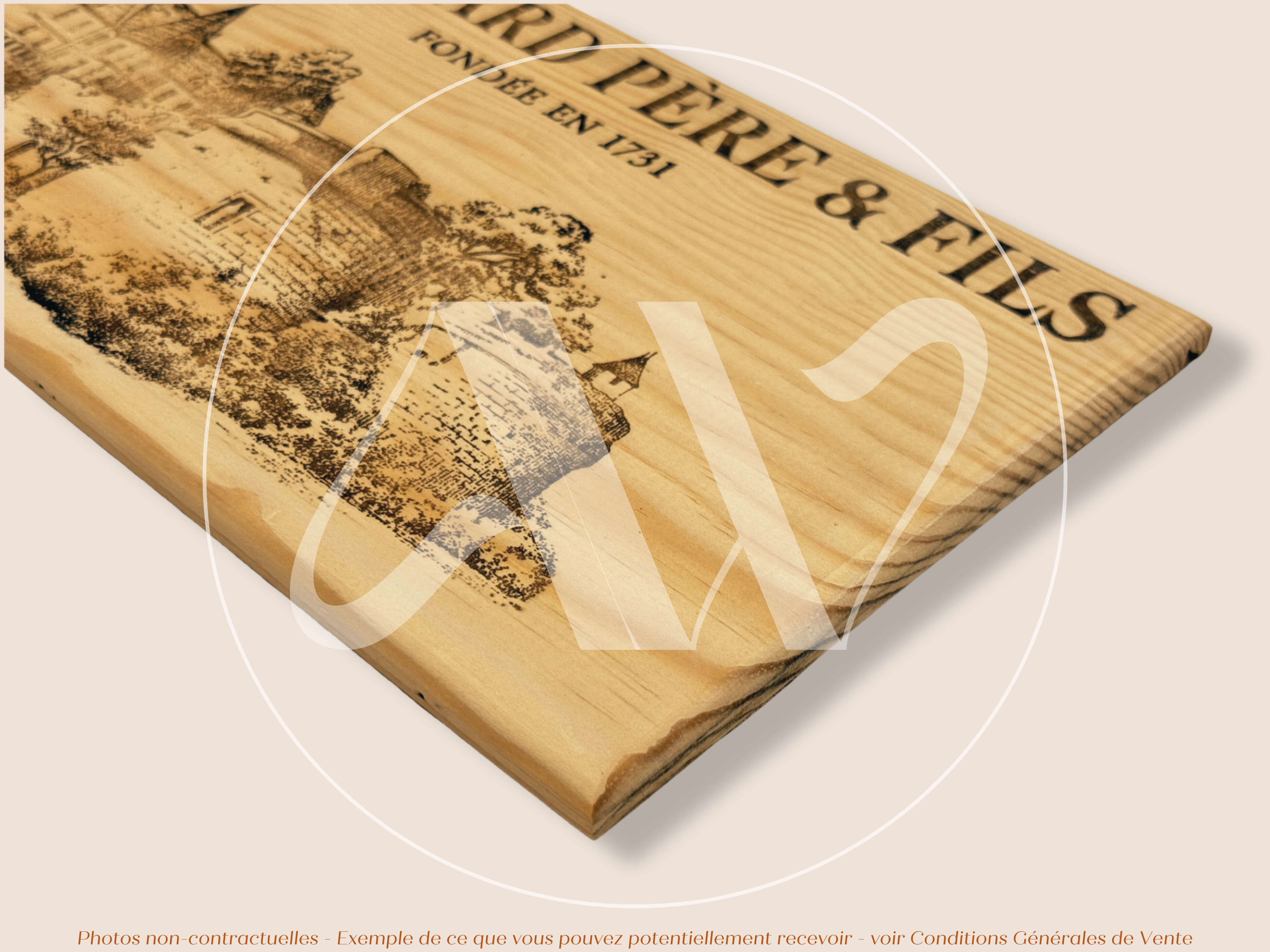 Estampe de caisse de vin – Bouchard Père & Fils – Bourgogne – 30 × 17 cm