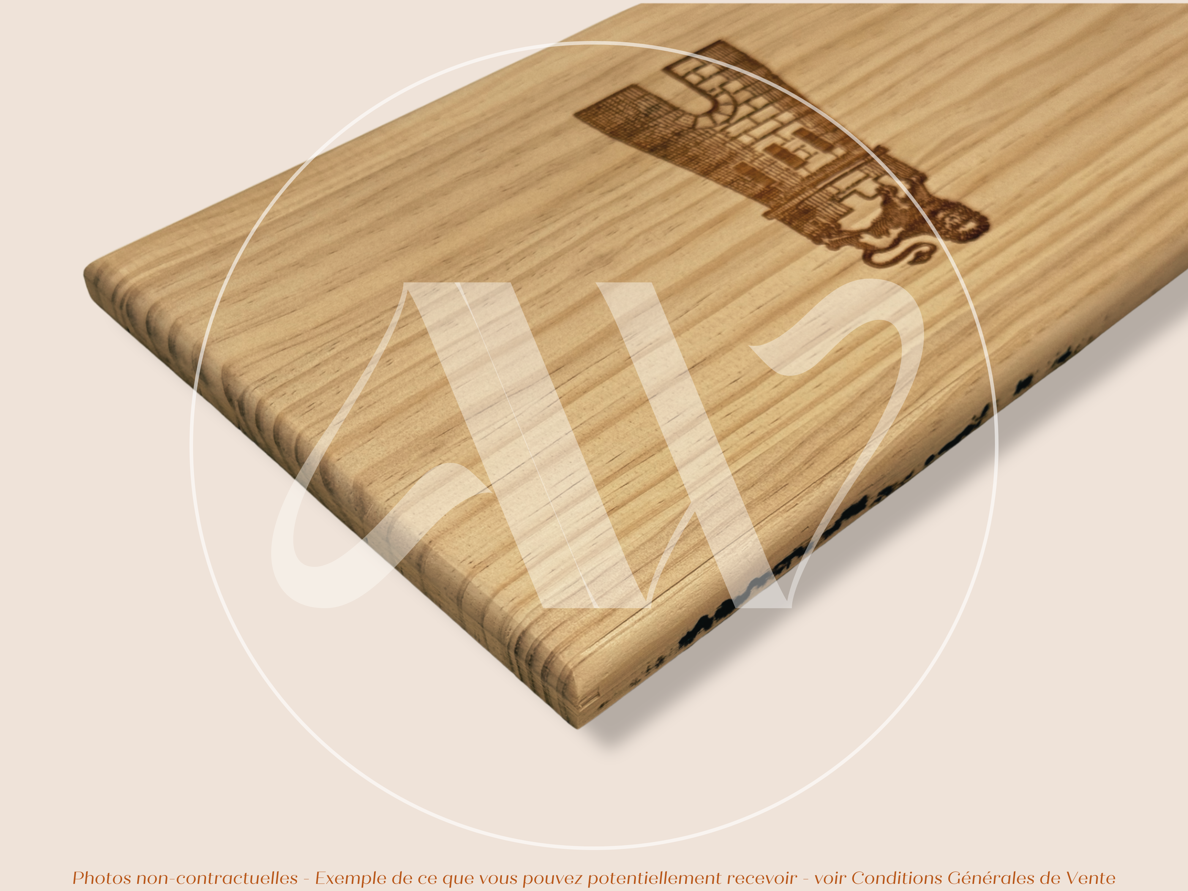 Estampe de caisse de vin bois - Château Latour – Pauillac Bordeaux – 30 × 17 cm
