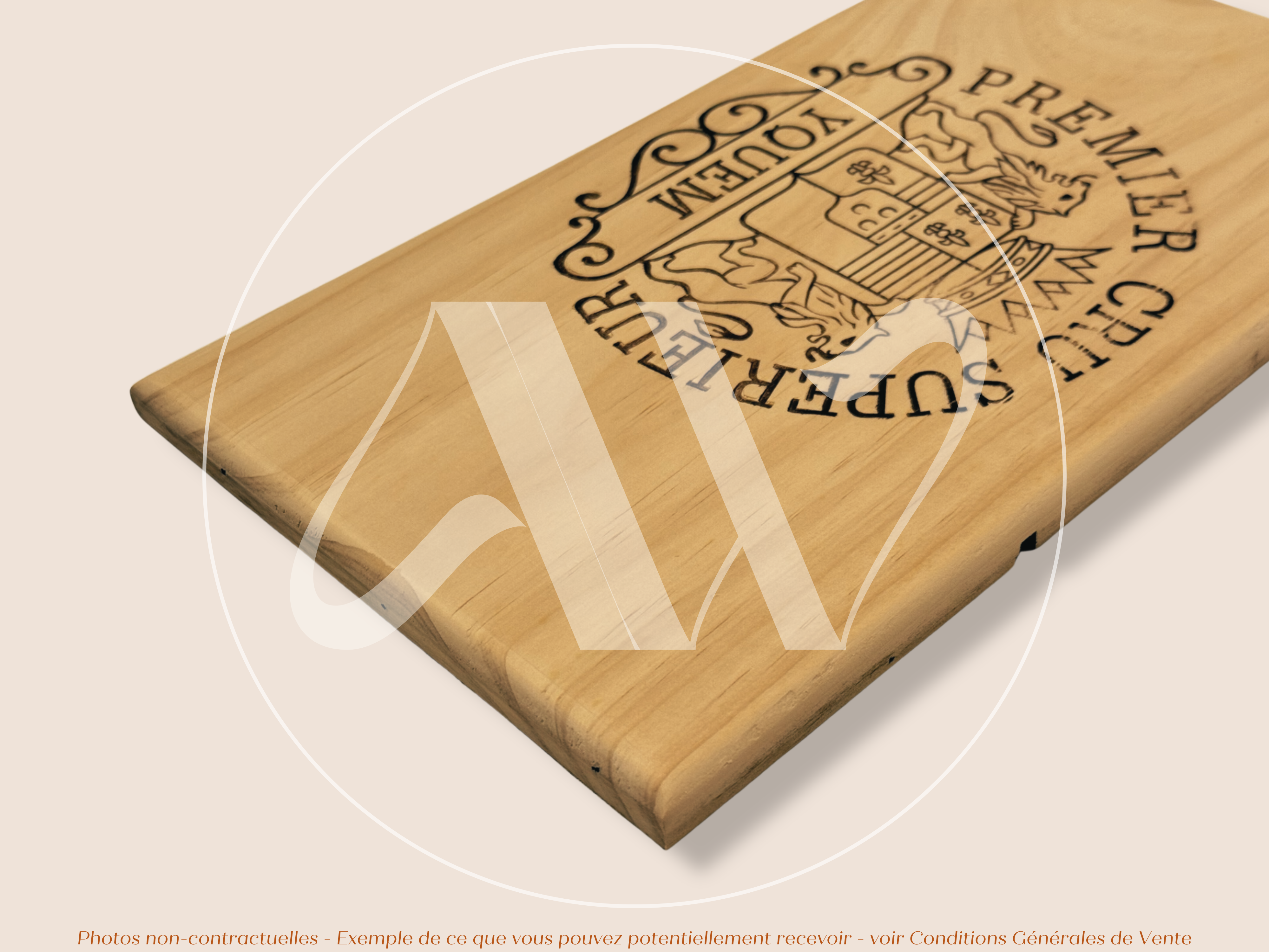 Façade Estampe bois – Château d’Yquem – Sauternes (Bordeaux) – Format 30x17 cm – (très demandé – icône absolue)