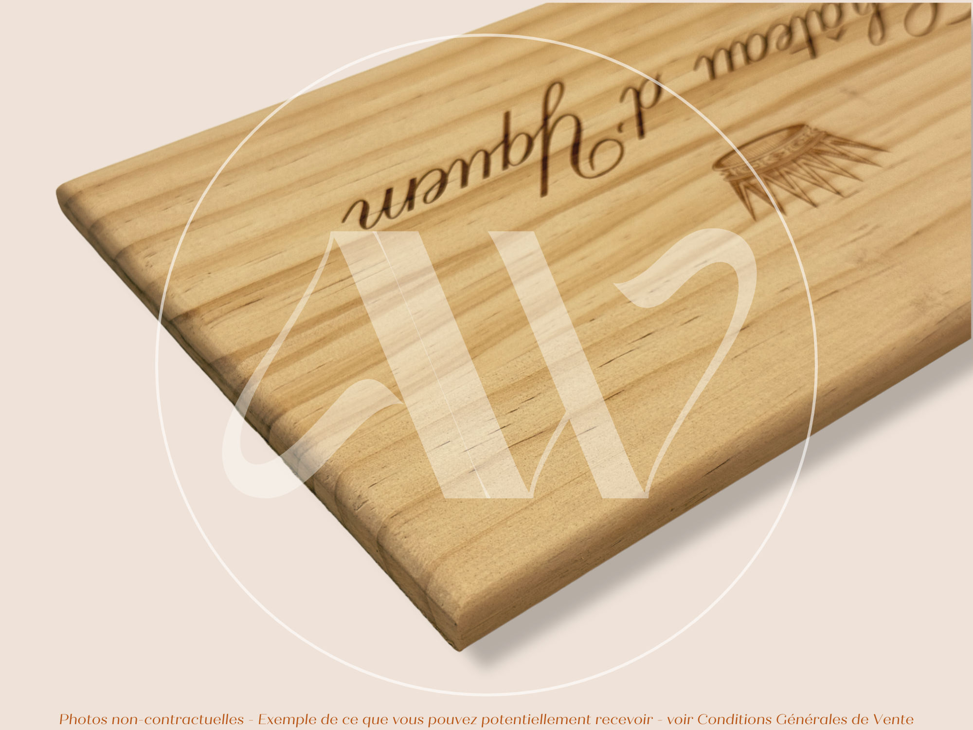 Estampe de caisse de vin – Château d’Yquem – Sauternes – 30 × 17 cm - couvercle sans millésime