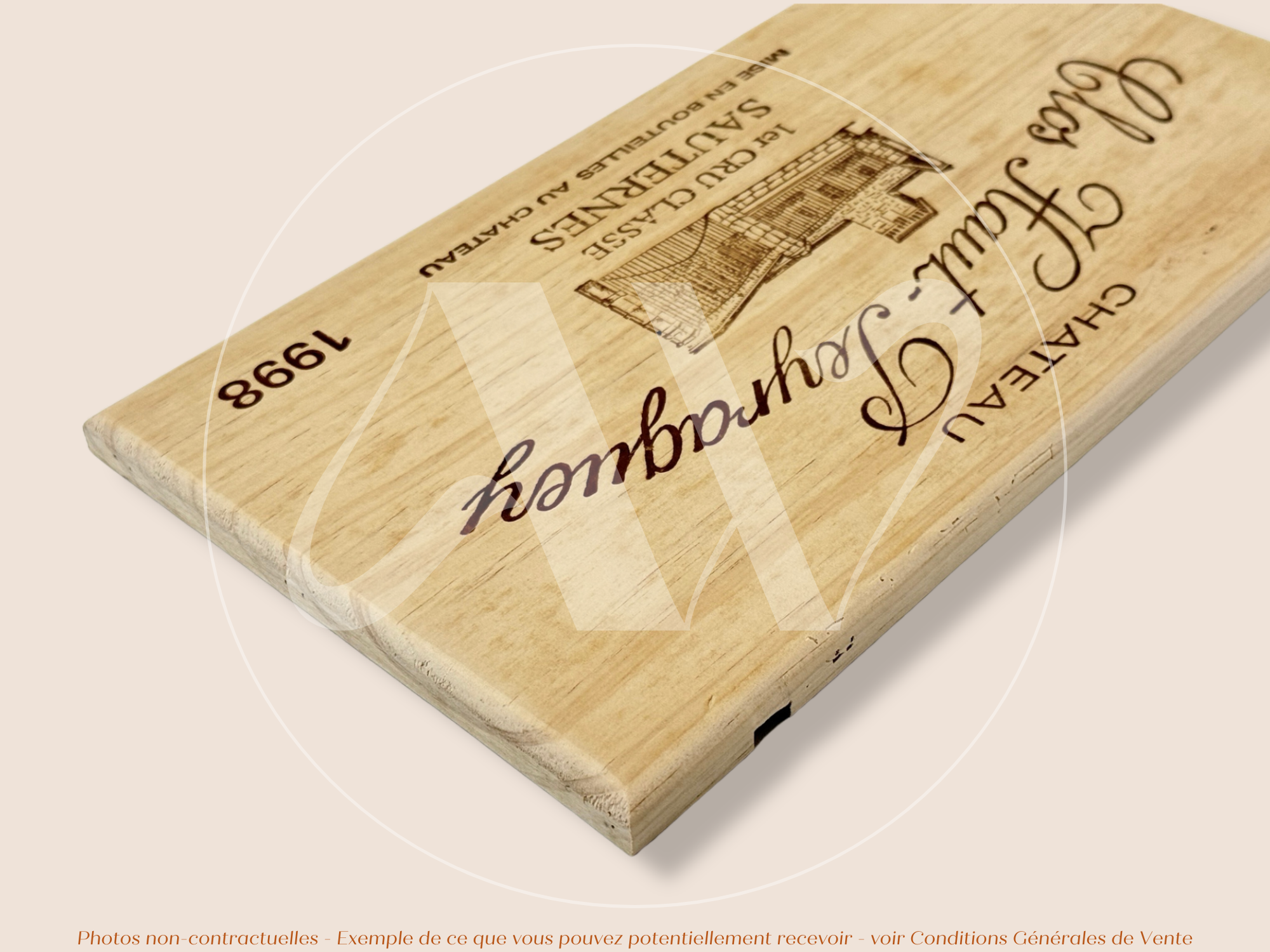 Façade Estampe bois – Château Clos Haut-Peyraguey – Sauternes (Bordeaux) – Format 30x17 cm – Millésime 1998 – (Collector)