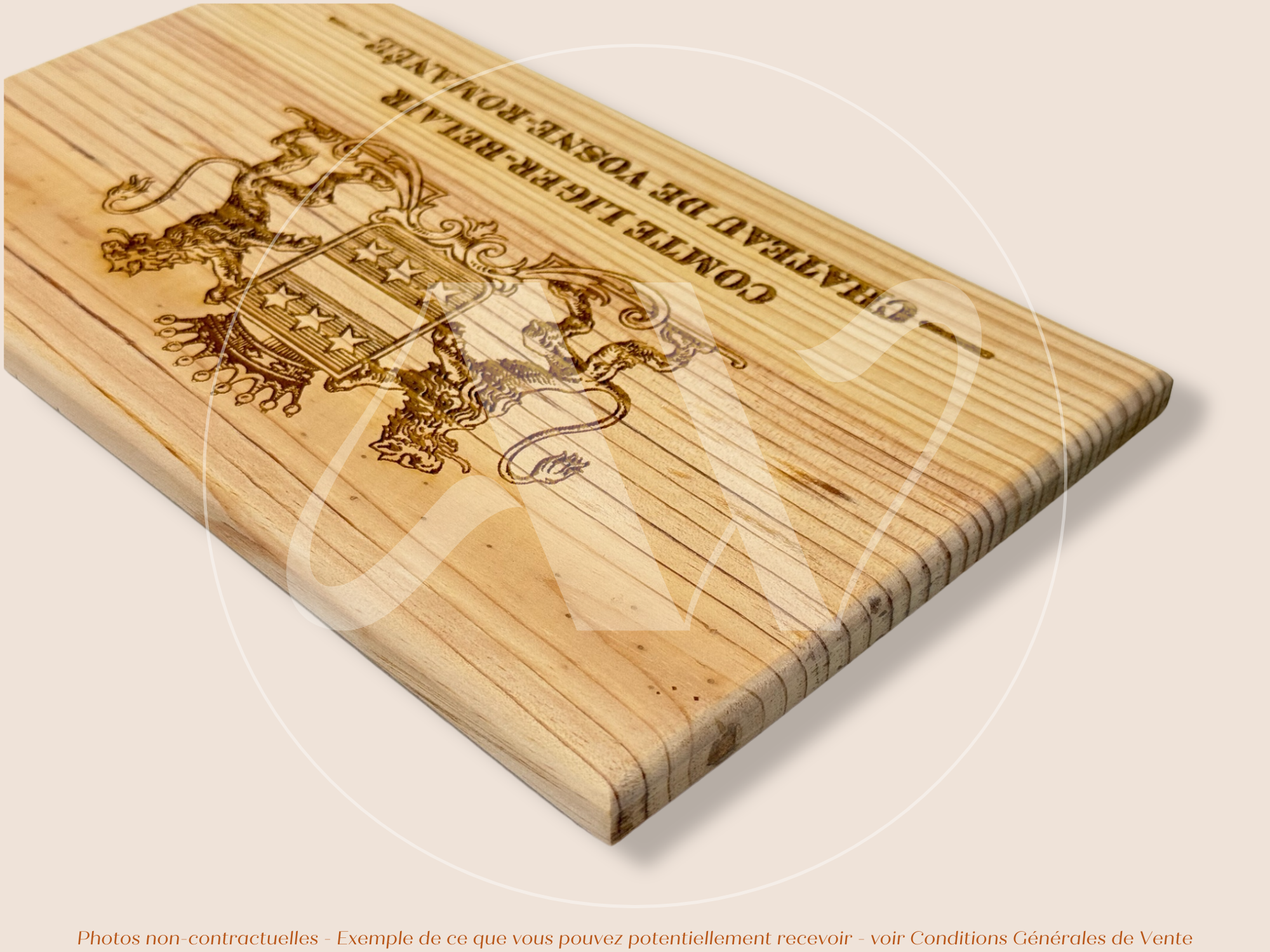Estampe / Façade d'une caisse de vin en bois du Domaine du Comte Liger Belair - Bourgogne | Format 12 bouteilles = 30x17 cm