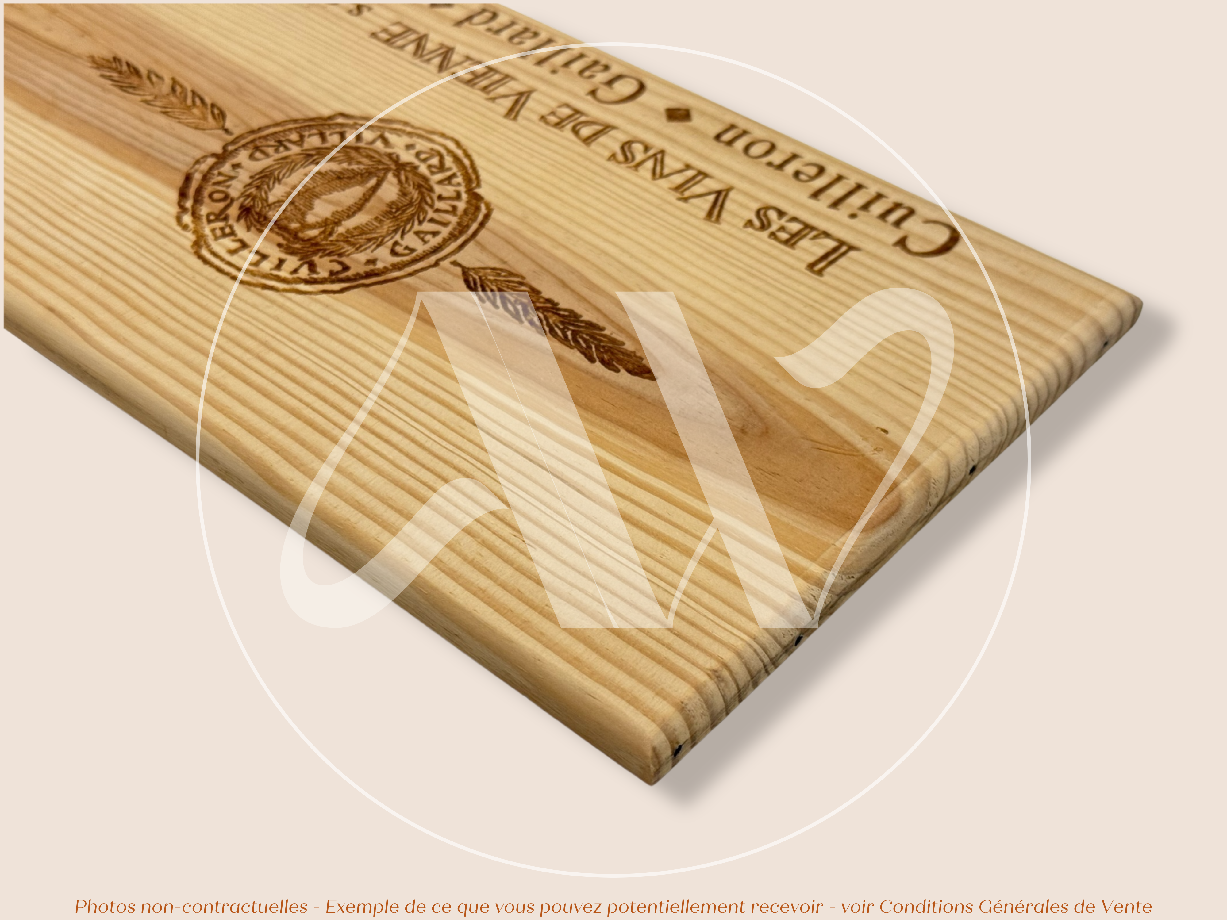 Estampe de caisse de vin – Les Vins de Vienne – Vallée du Rhône – 30 × 17 cm