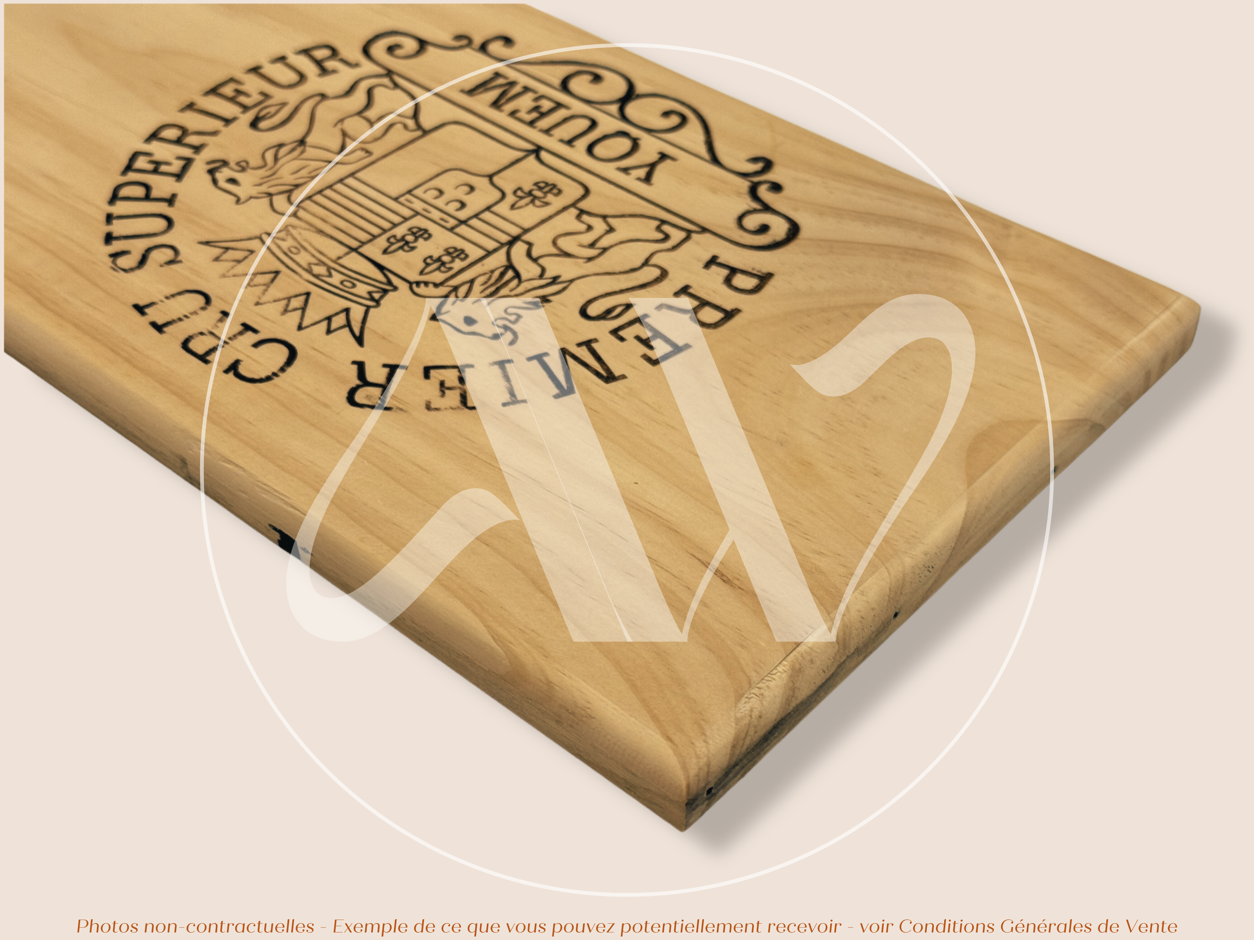 Façade Estampe bois – Château d’Yquem – Sauternes (Bordeaux) – Format 30x17 cm – (très demandé – icône absolue)