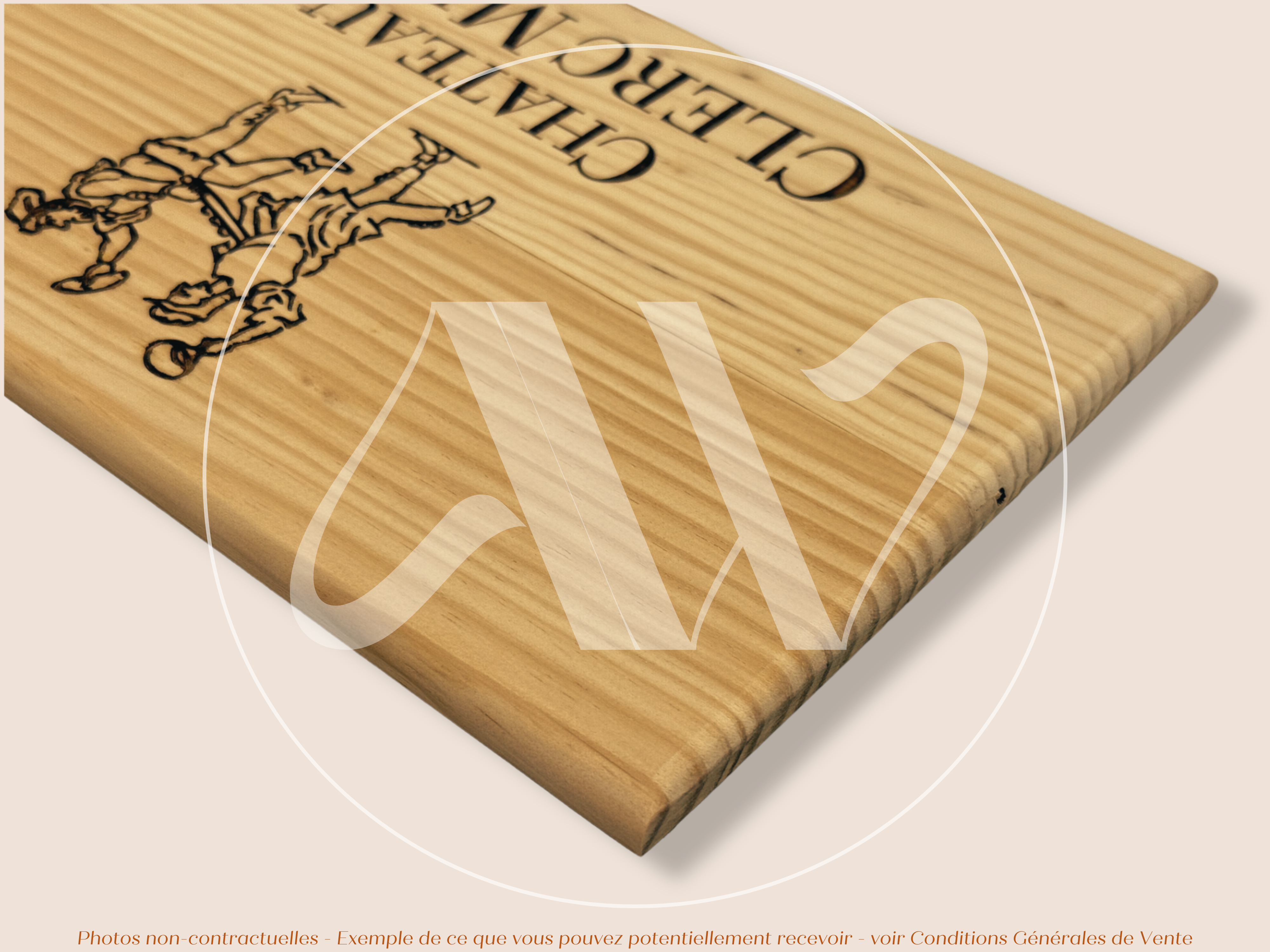 Estampe de caisse de vin – Château Clerc Milon – Pauillac – 30 × 17 cm