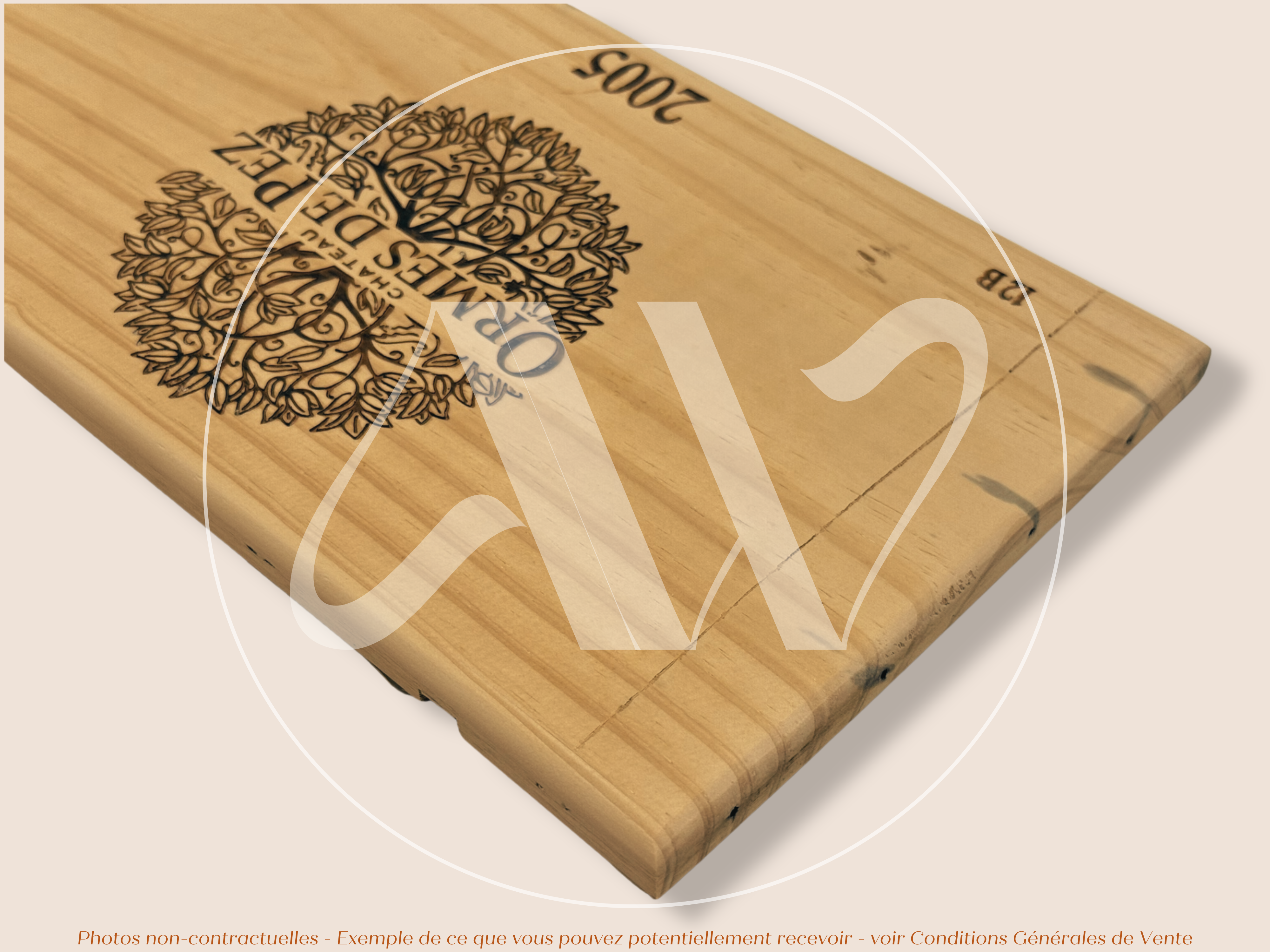 Estampe de caisse de vin – Château Ormes de Pez 2005 – Saint-Estèphe – 30 × 17 cm