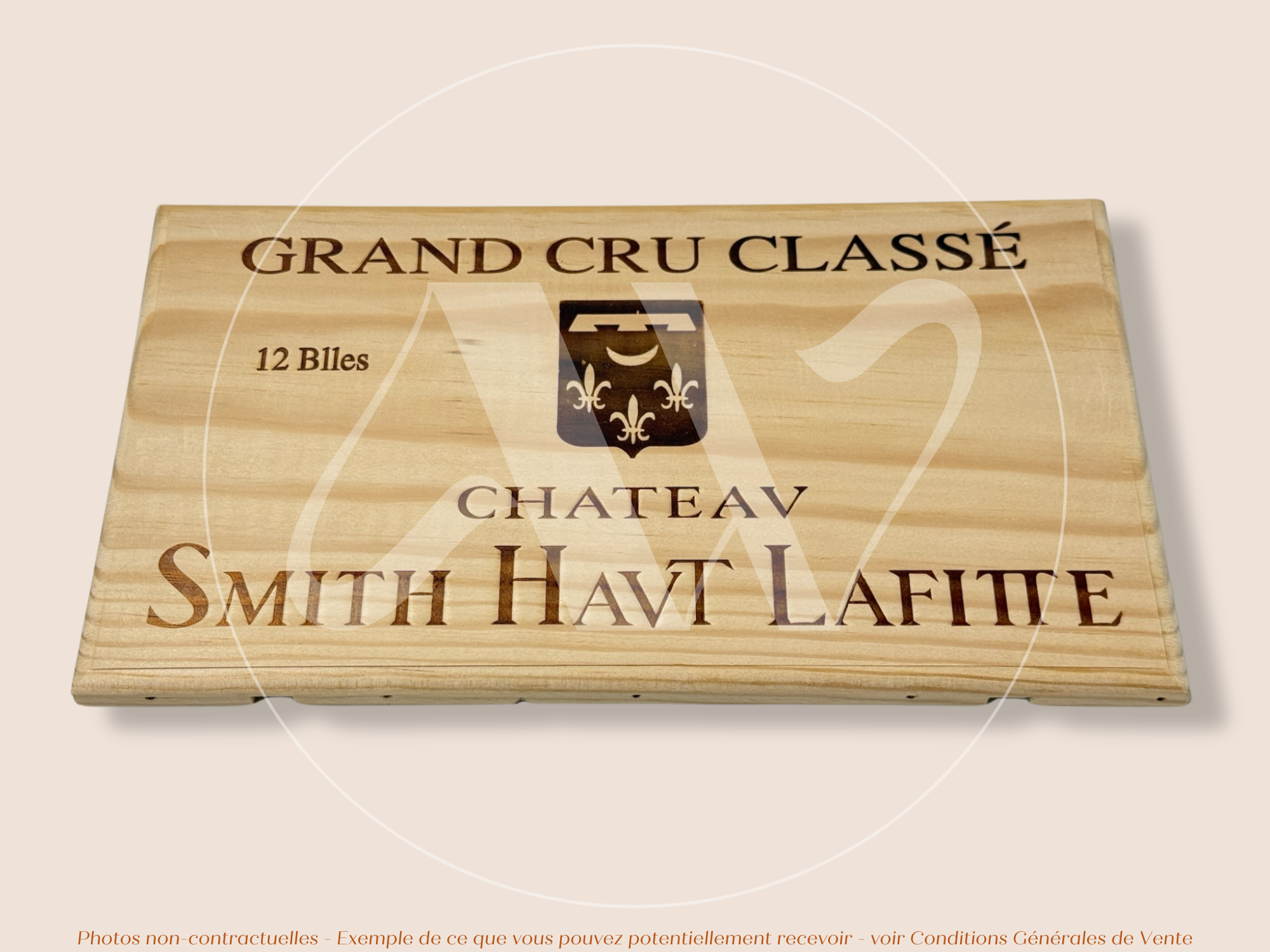Façade Estampe bois – Château Smith Haut Lafitte – Pessac-Léognan (Bordeaux) – Format 30x17 cm – (Grand Cru Classé)