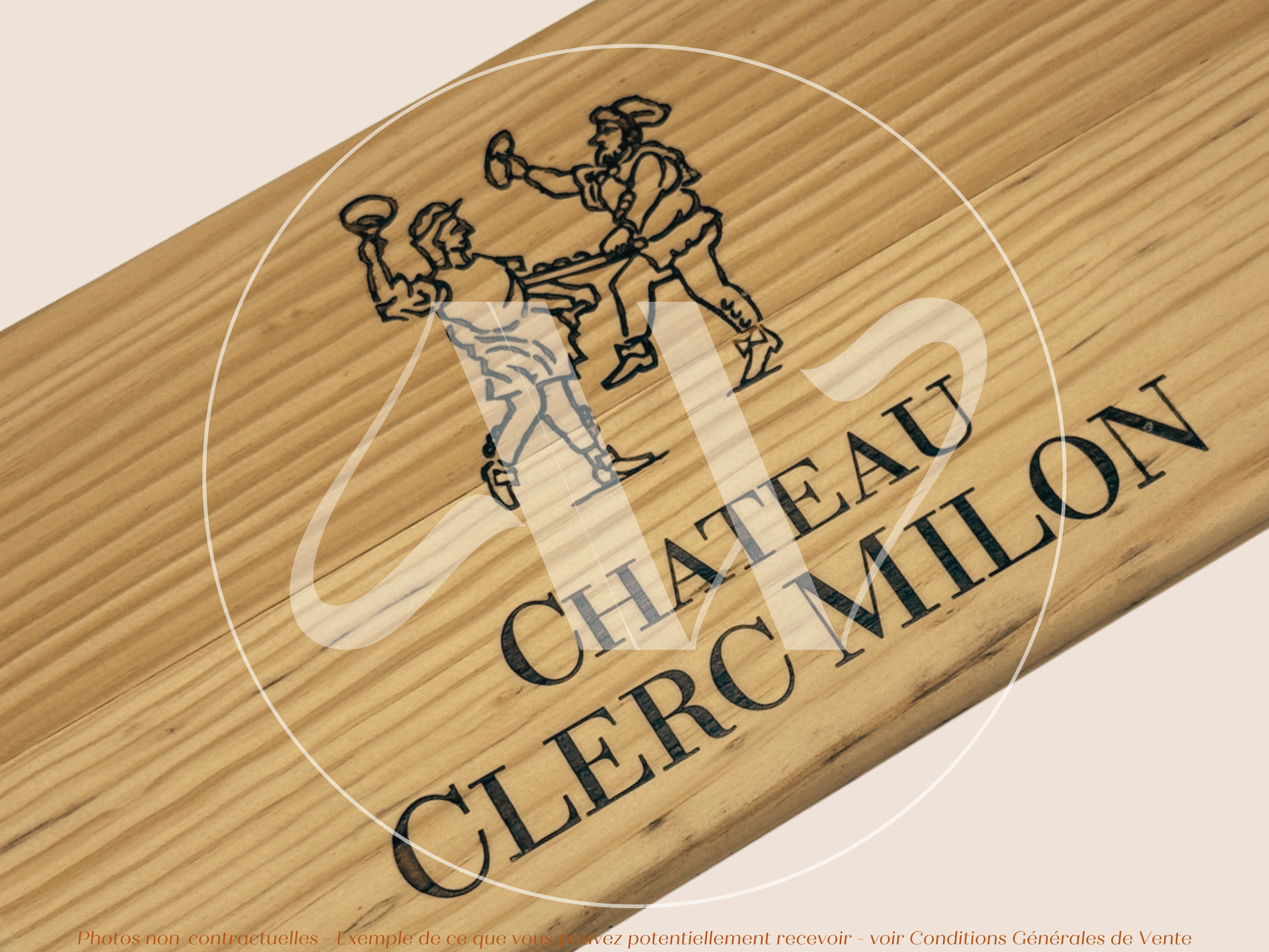 Estampe de caisse de vin – Château Clerc Milon – Pauillac – 30 × 17 cm