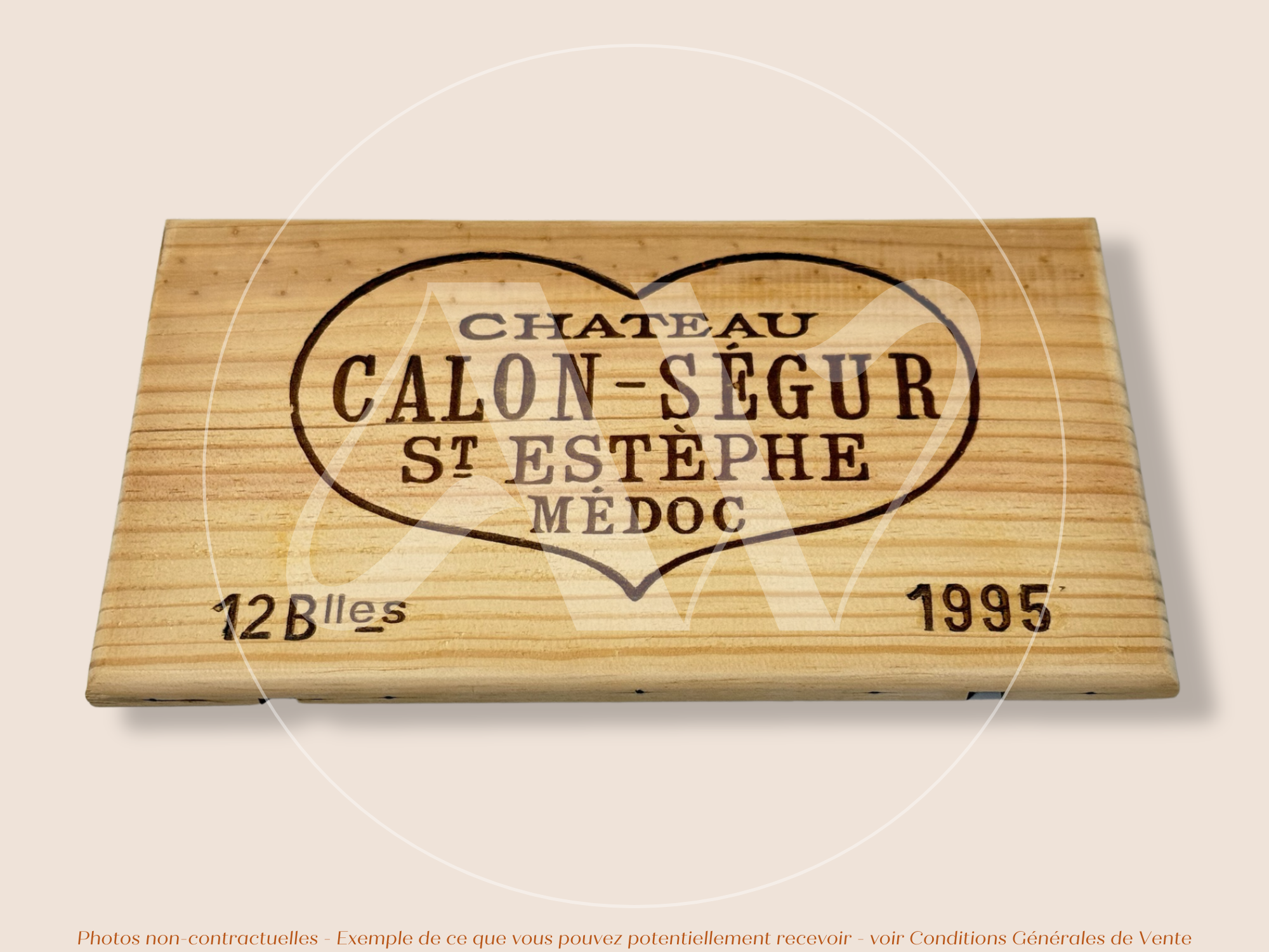 Façade Estampe bois – Château Calon-Ségur – Saint-Estèphe (Bordeaux) – Format 30x17 cm – (Millésime 1995 – Emblématique)
