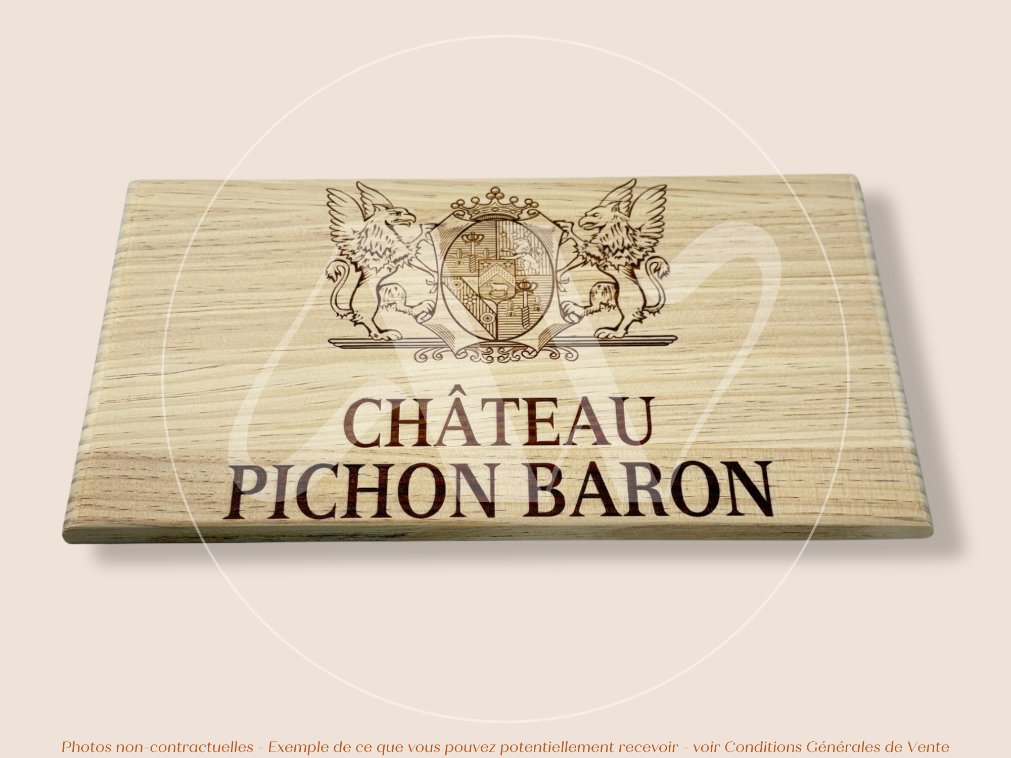 Façade Estampe bois – Château Pichon Baron – Pauillac (Bordeaux) – Format 30x17 cm – (Icône du Médoc)